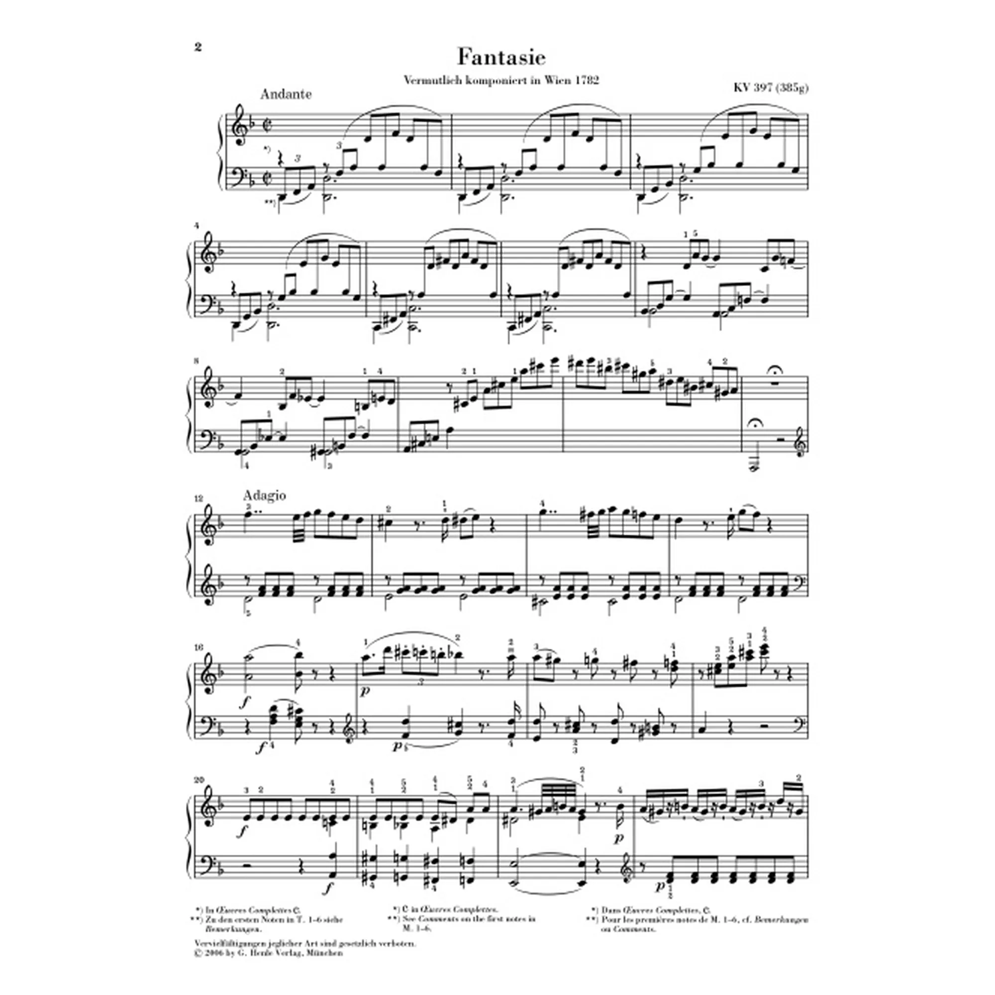 Fantasie d-moll KV 397 (385g)