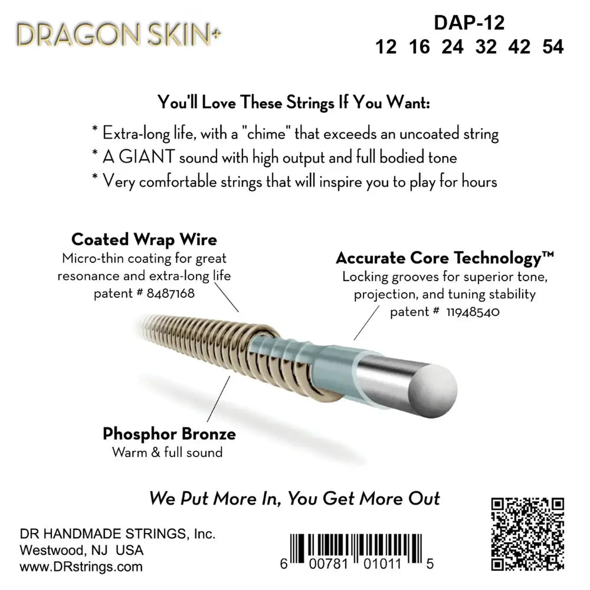 DR Strings DAP-12 Dragon Skin+