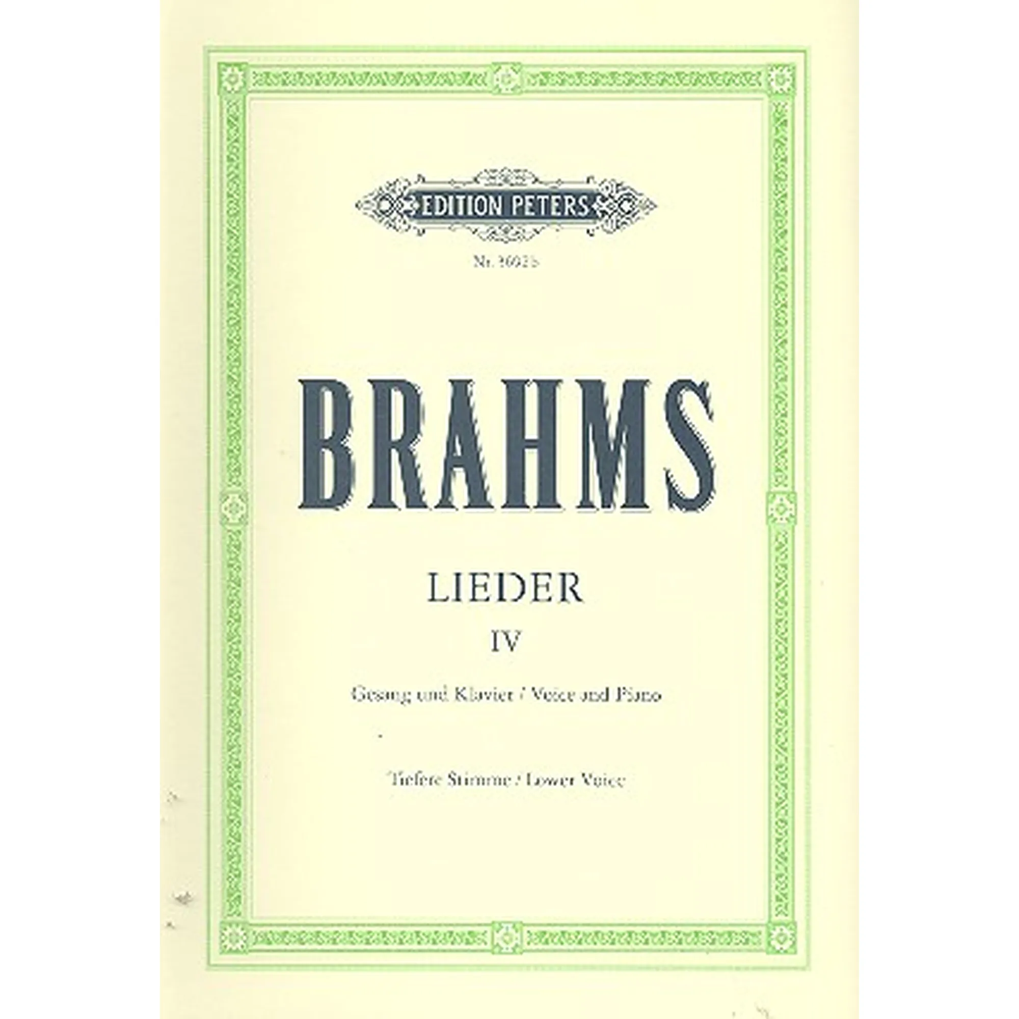 Brahms Lieder 4 tief