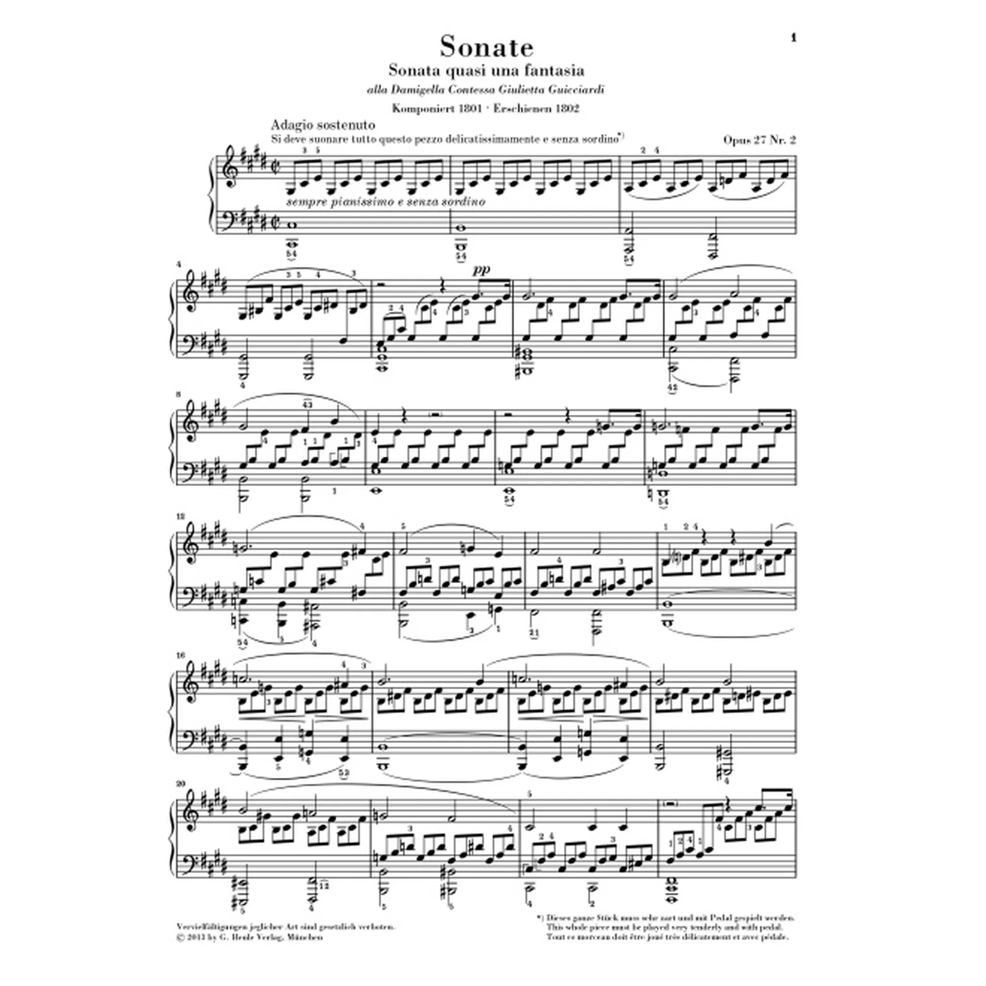 Sonate cis-Moll Nr.14 op.27,2
