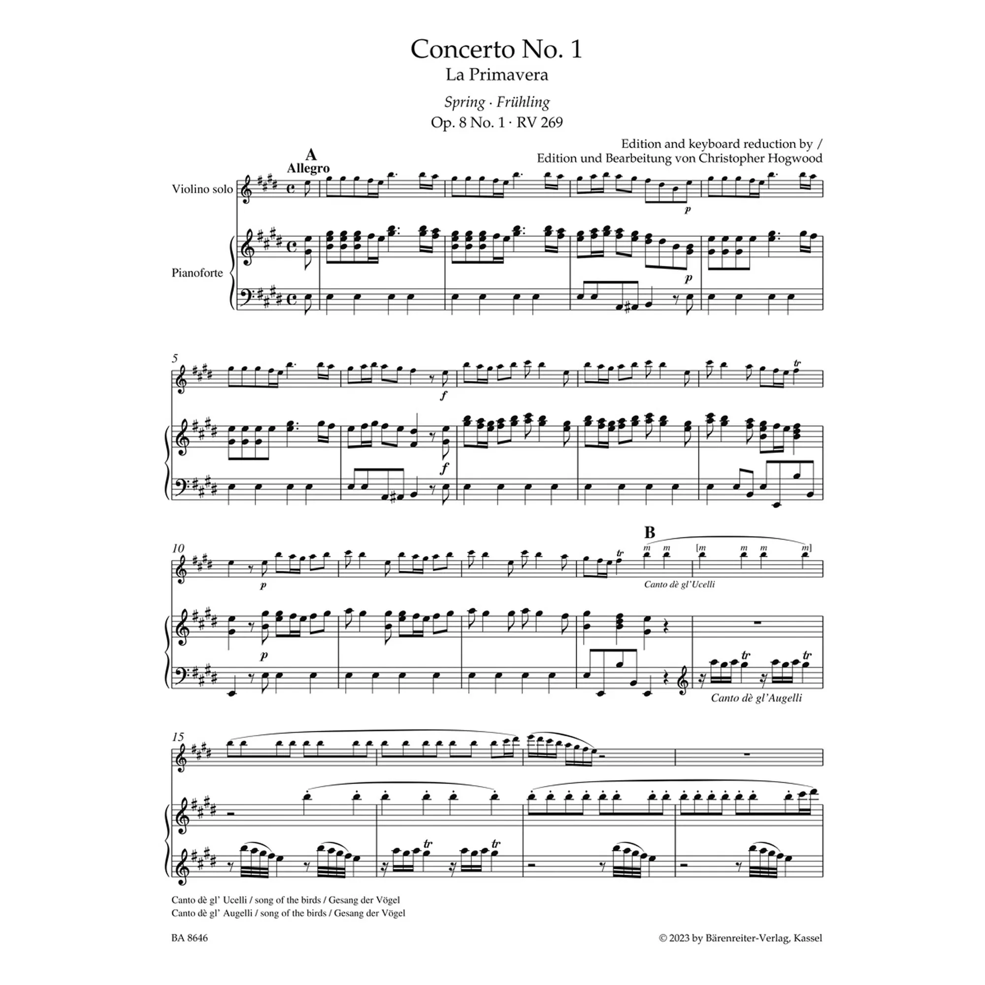Concerto E-Dur op 8/1 RV 269 "Frühling"