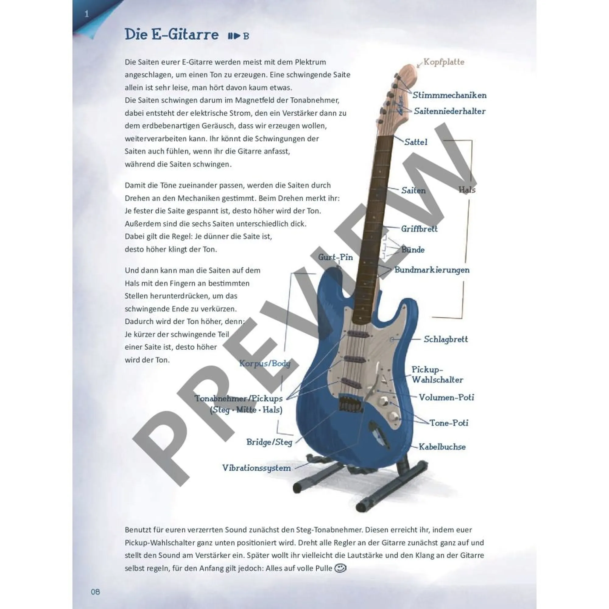 E-Gitarre lernen mit Zacky & Bob Band 1