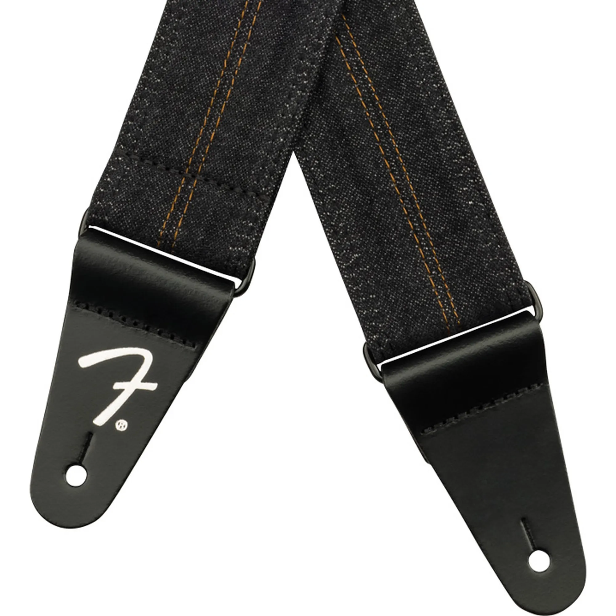 Fender X Wrangler Denim Strap Black Stitch