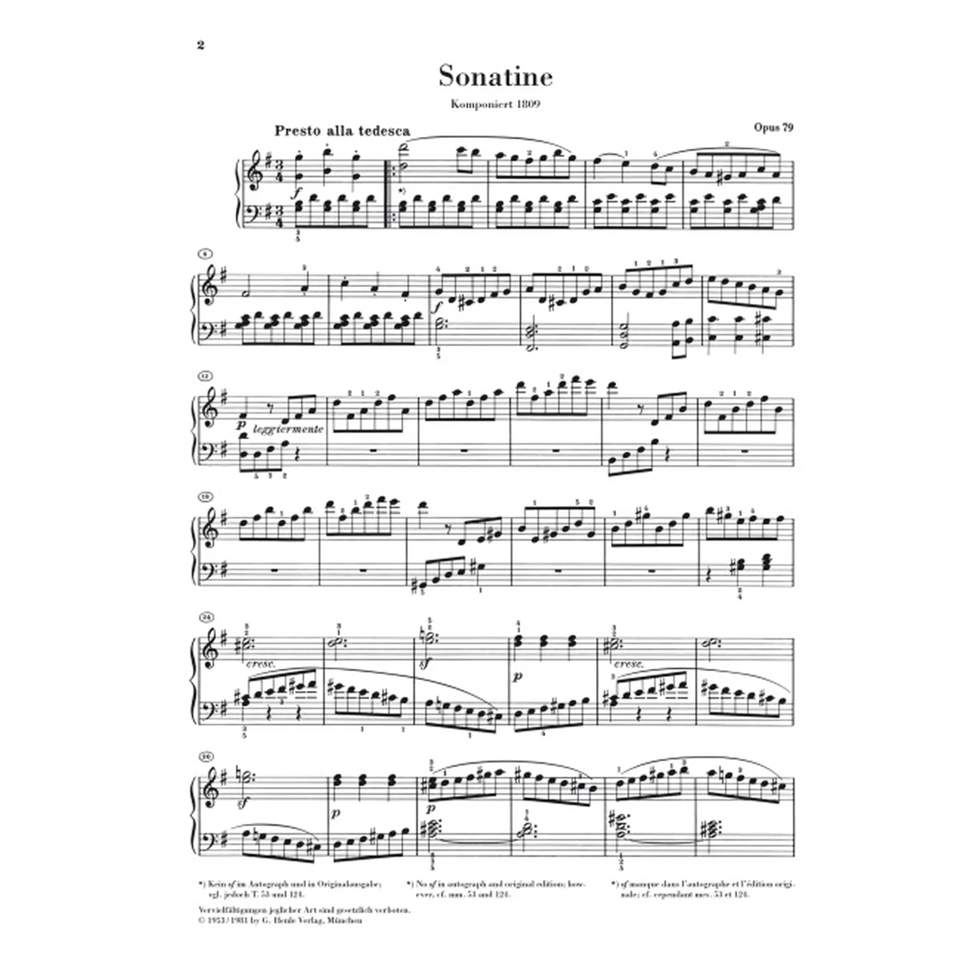 Sonatine G-Dur op 79