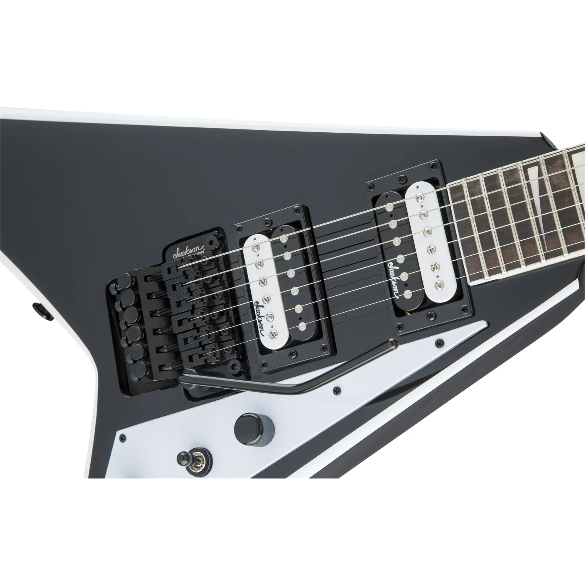 Jackson JS32 Rhoads AH FB - Black with White Bevels
