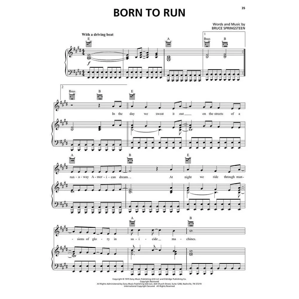 Bruce Springsteen Sheet Music Collection