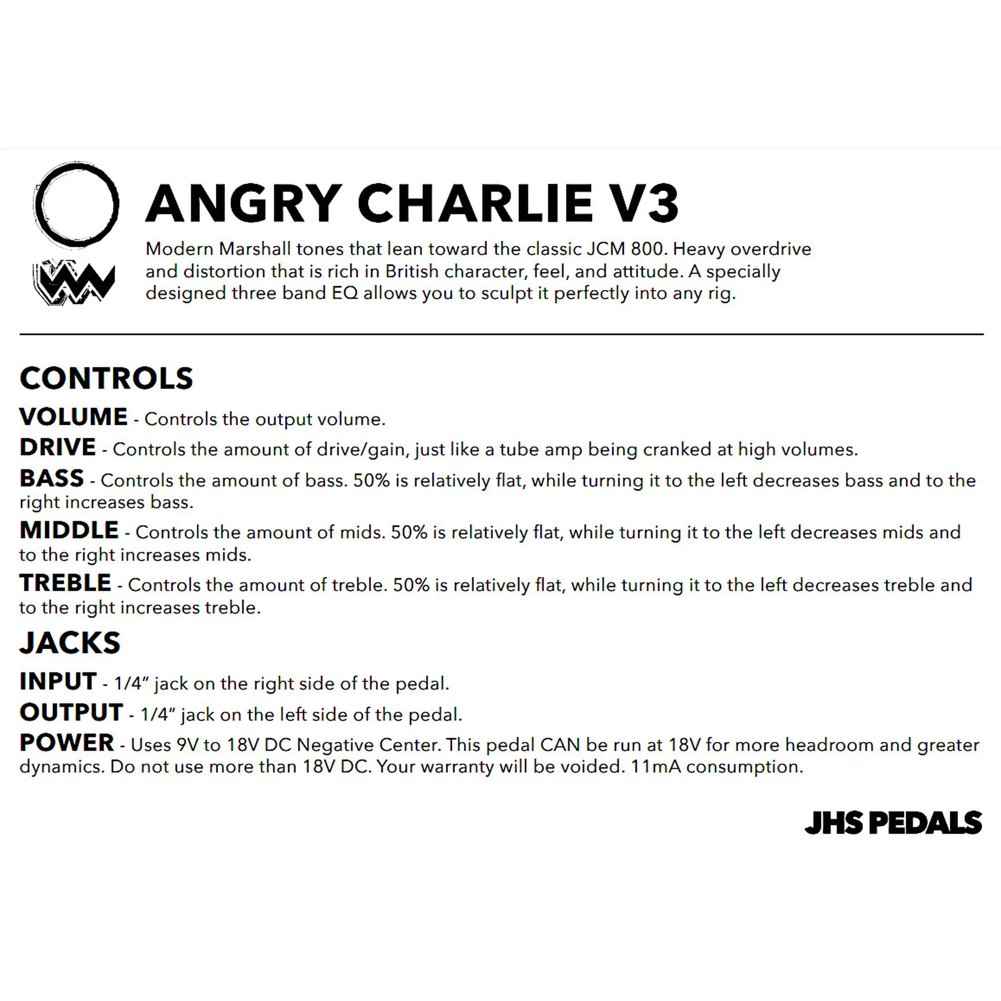 JHS Pedals Angry Charlie V3