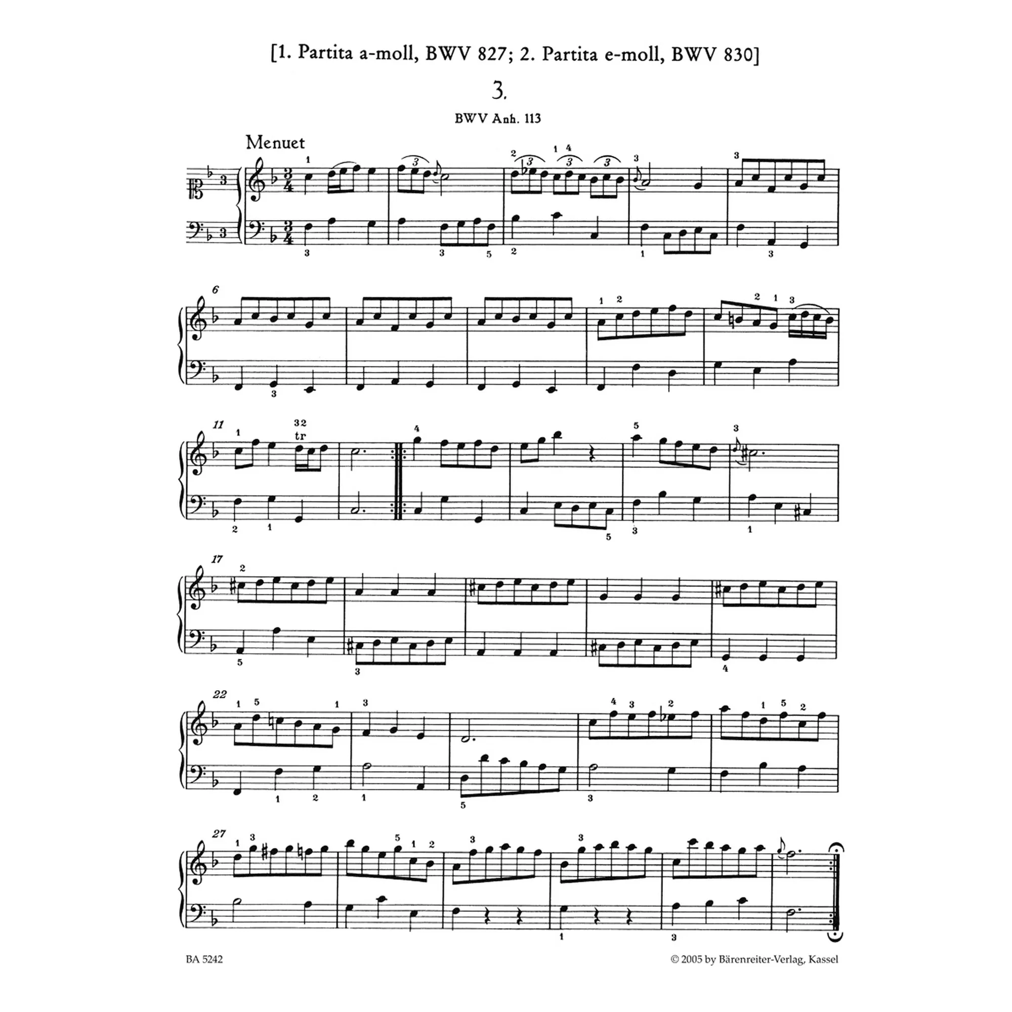Klavierbüchlein für Anna Magdalena Bach