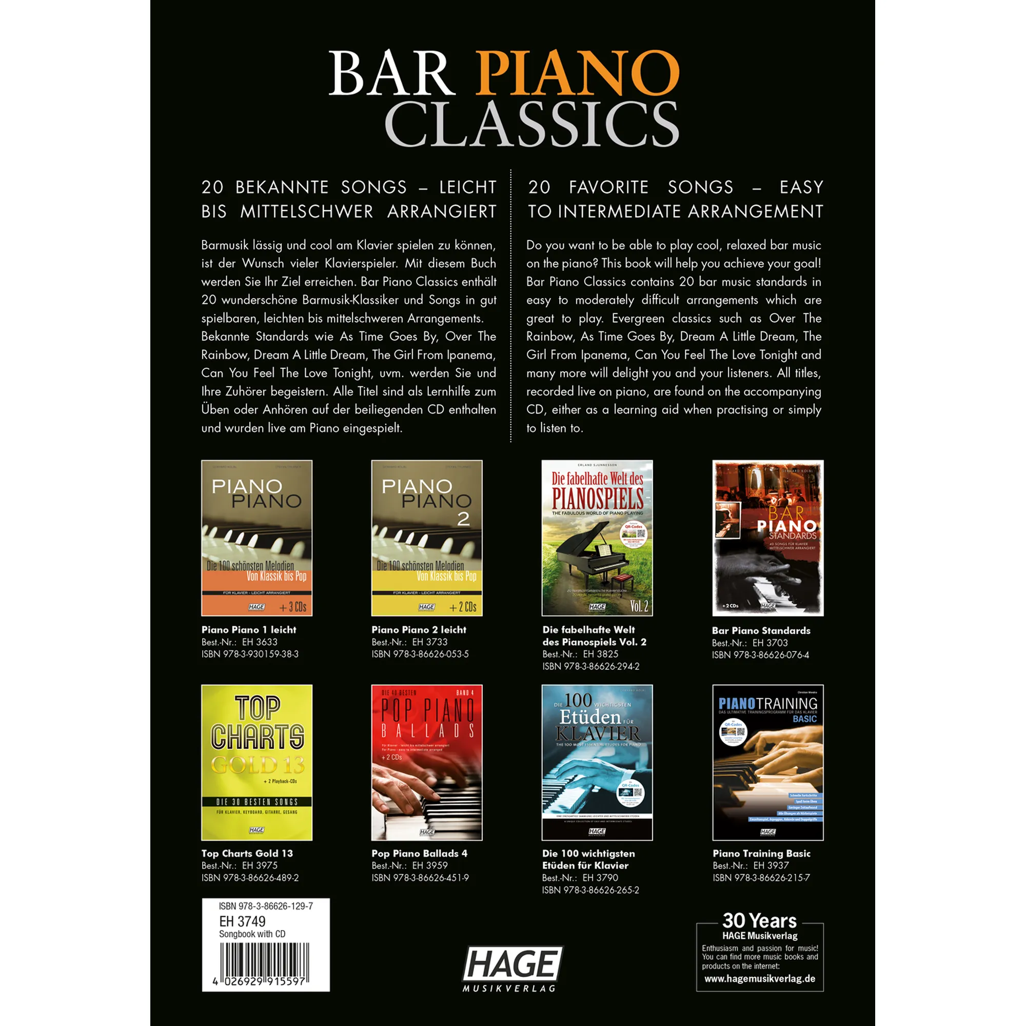 Bar Piano Classics - 20 bekannte Songs