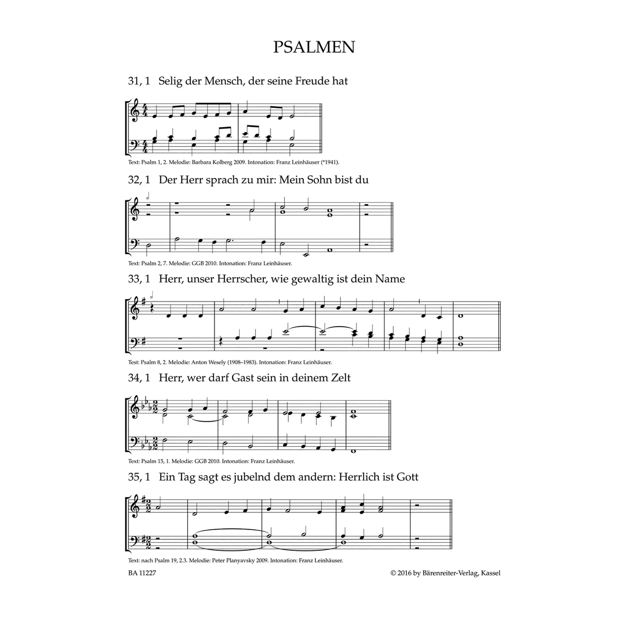 Intonationen zum Gotteslob