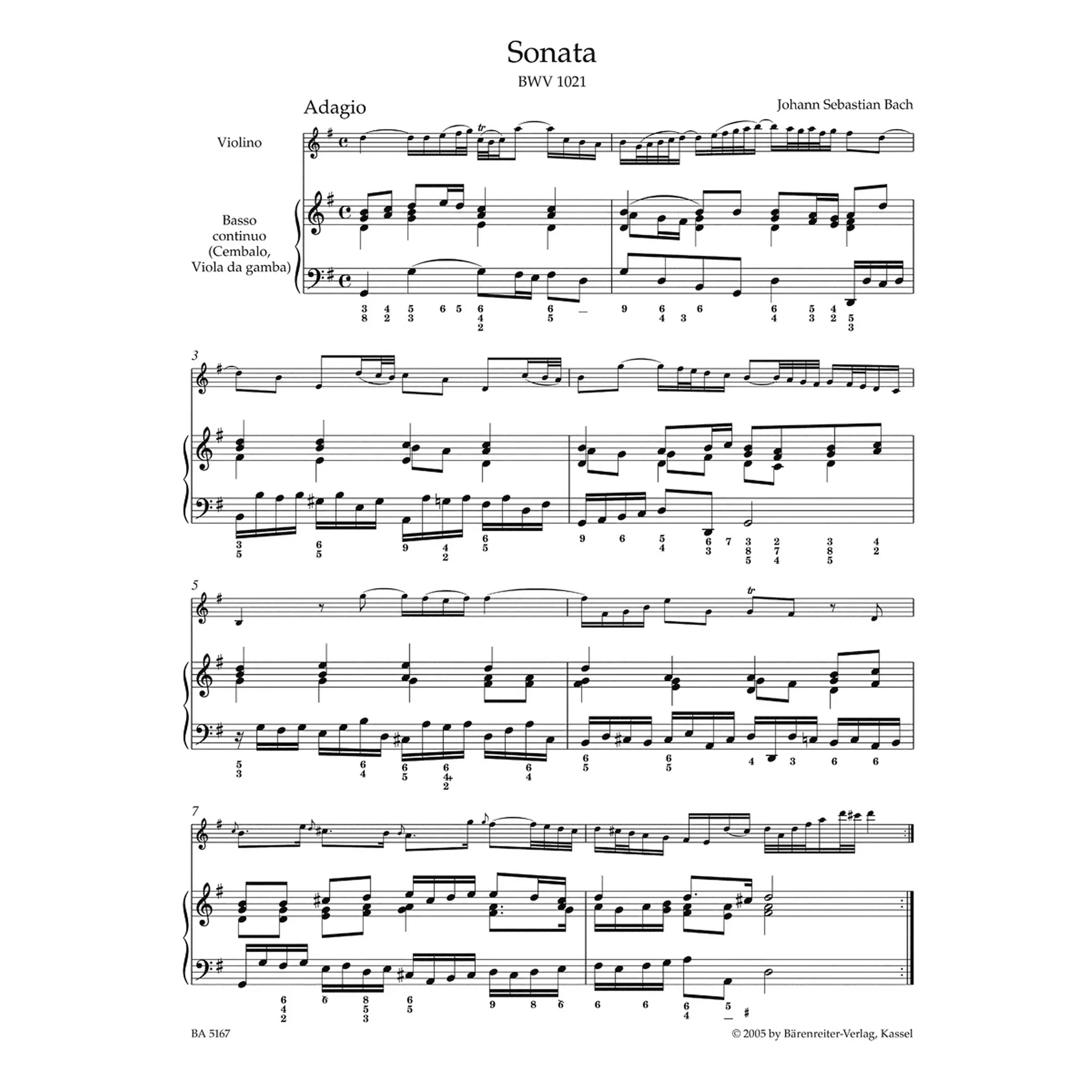 Sonate G-Dur, e-Moll und Fuge g-Moll