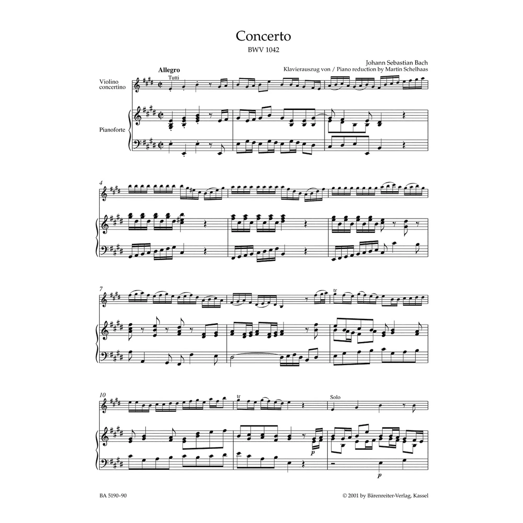 Konzert 2 E-Dur BWV 1042