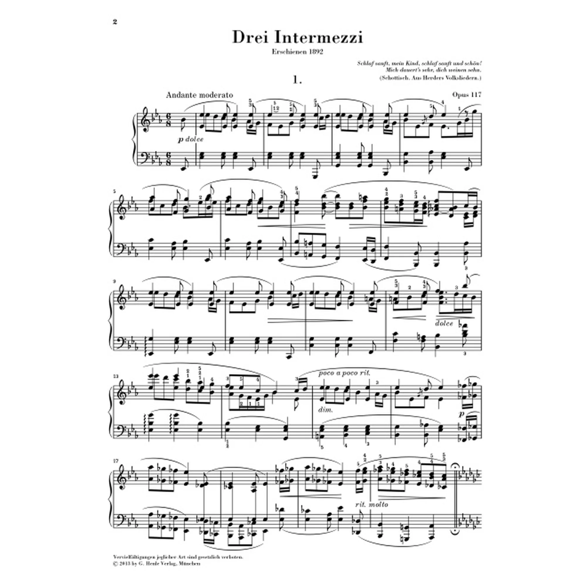 3 Intermezzi op.117