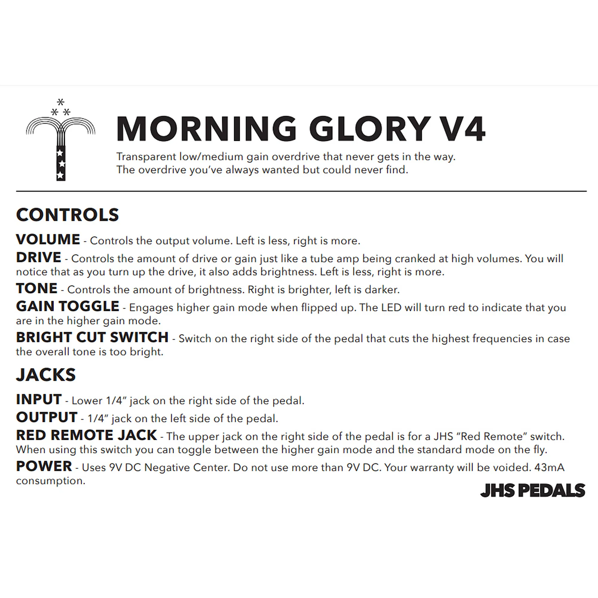 JHS Pedals Morning Glory V4