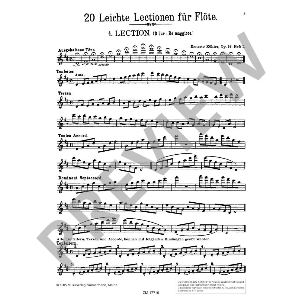 20 leichte und melodische Lektionen op.93 Heft 1