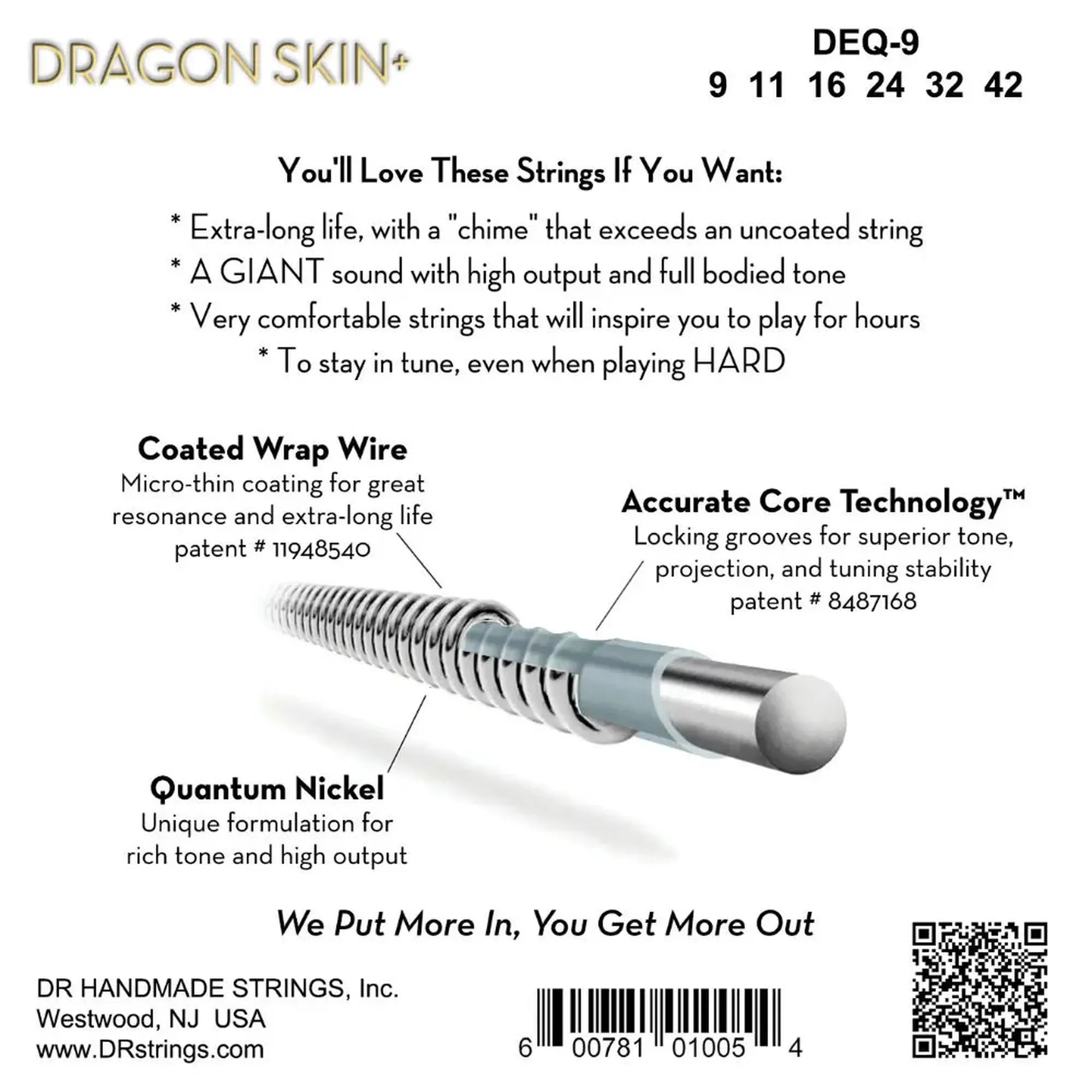 DR Strings DEQ-9 Dragon Skin+ Quantum