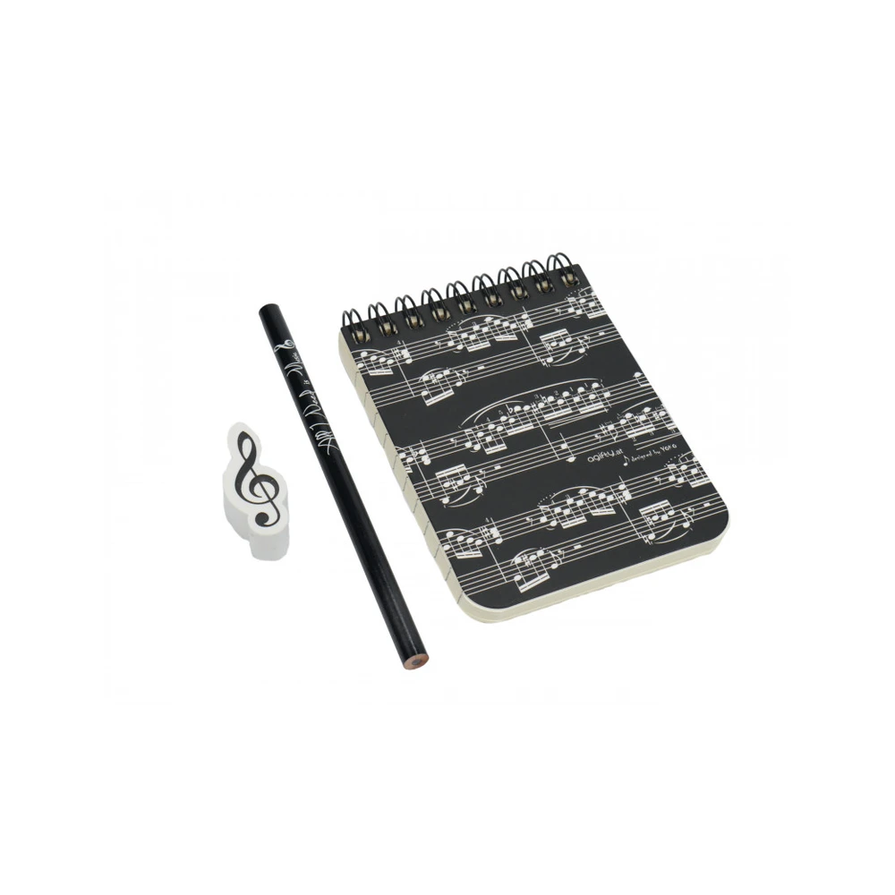 agifty Schreibwaren-Set mini A7: Sheet Music weiß
