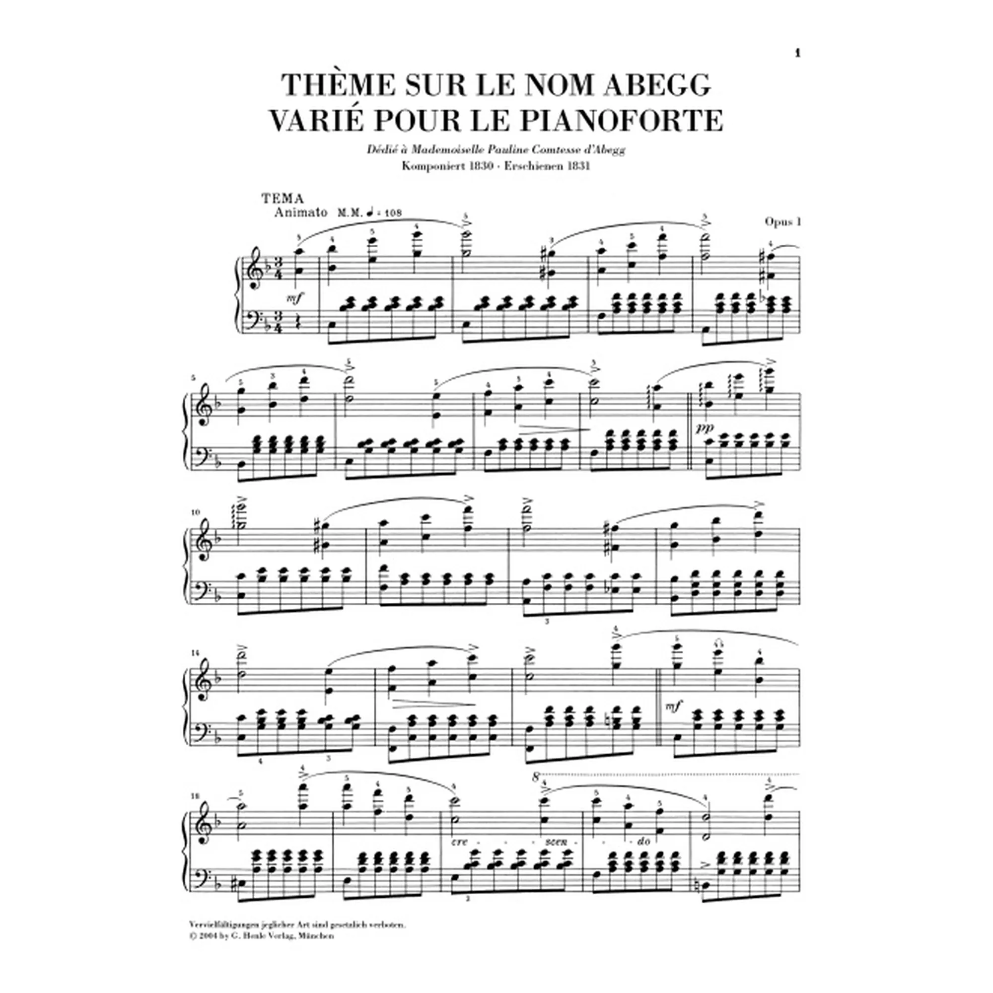Schumann, Sämtliche Klavierwerke 1