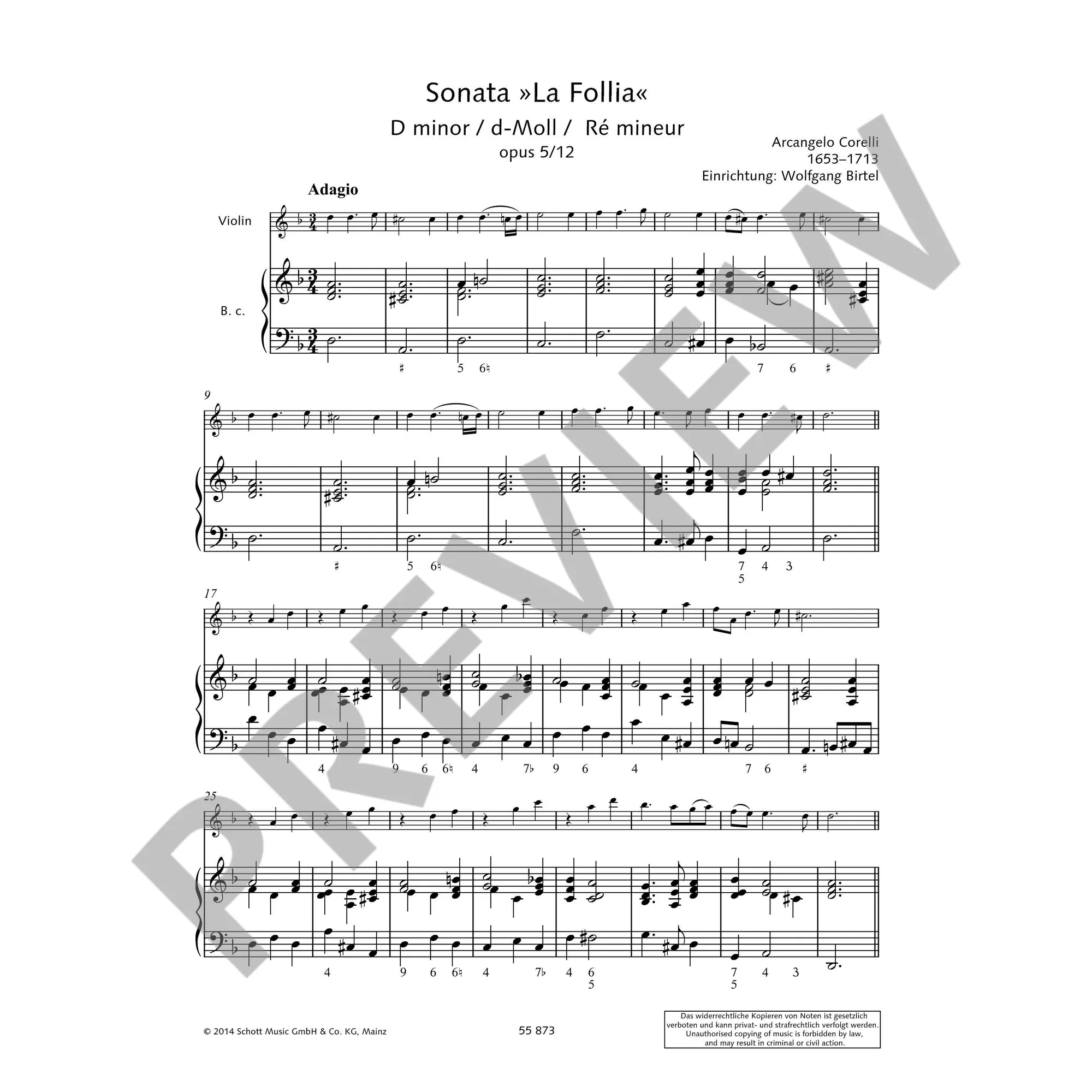Sonate La follia d-Moll op.5/12