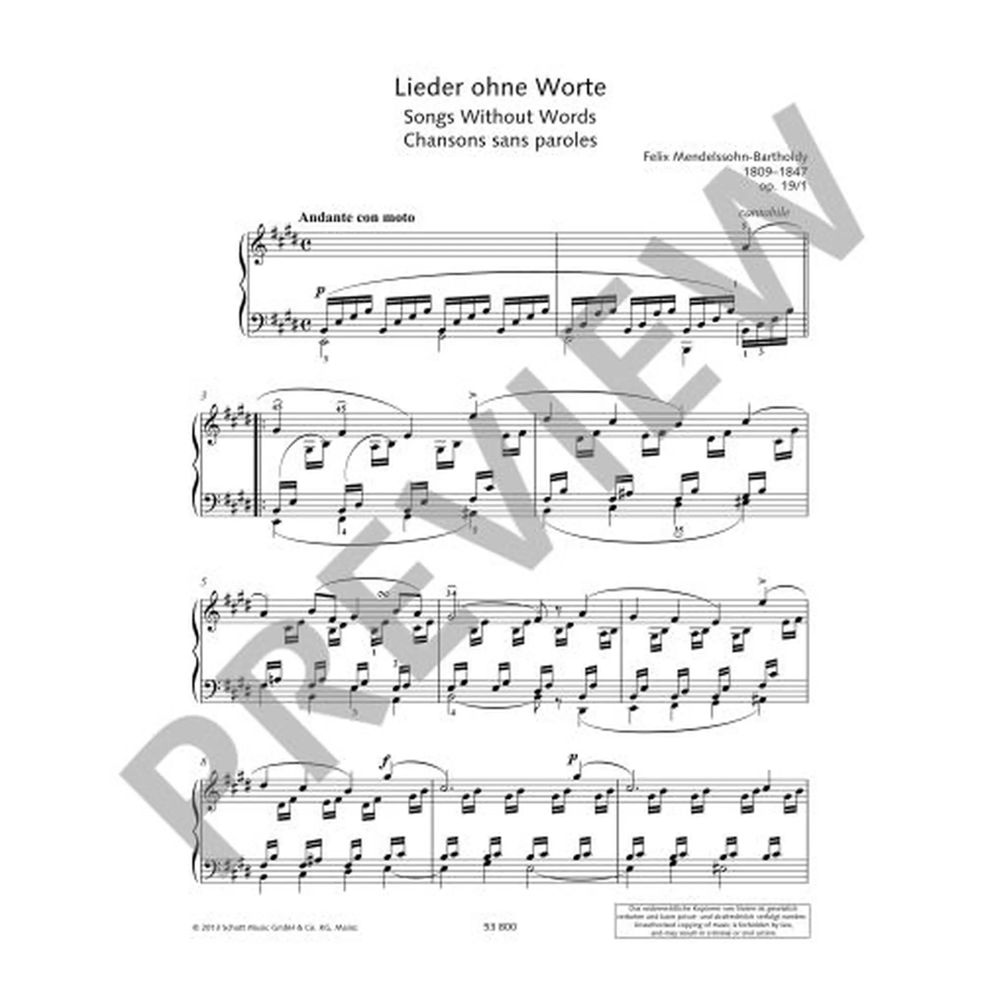 Mendelssohn, Lieder ohne Worte