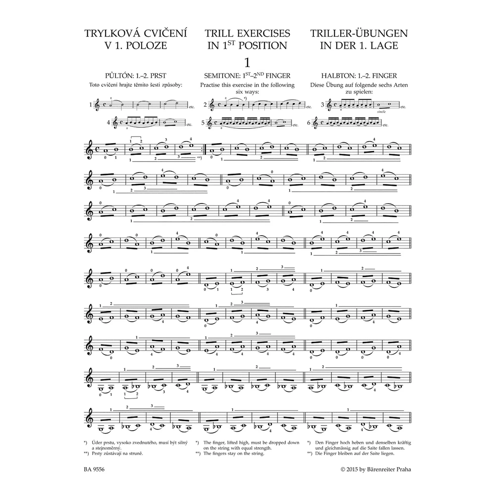 Triller-Vorstudien & Entwicklung des Finger-Anschlags op.7