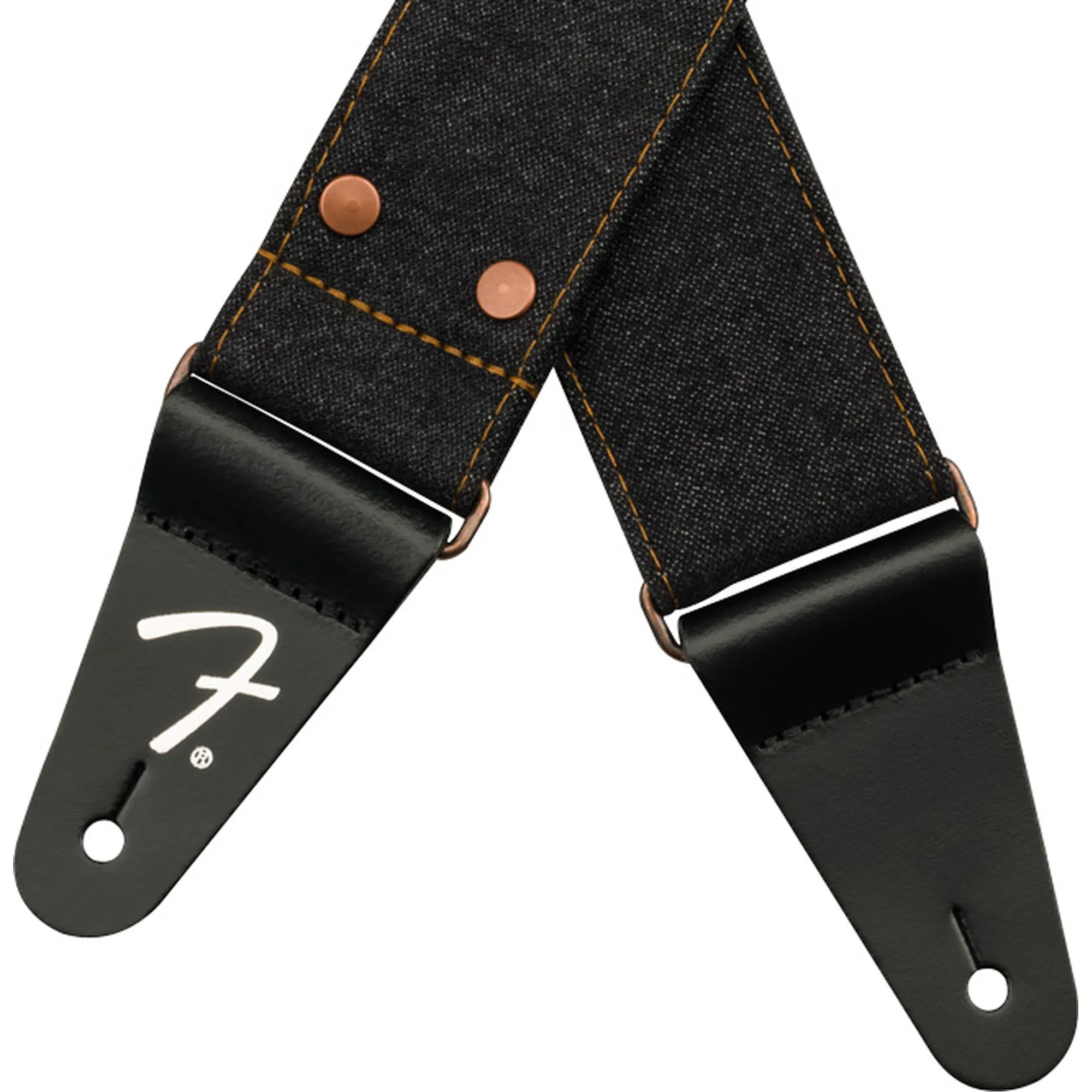 Fender X Wrangler Denim Strap Black Rivet