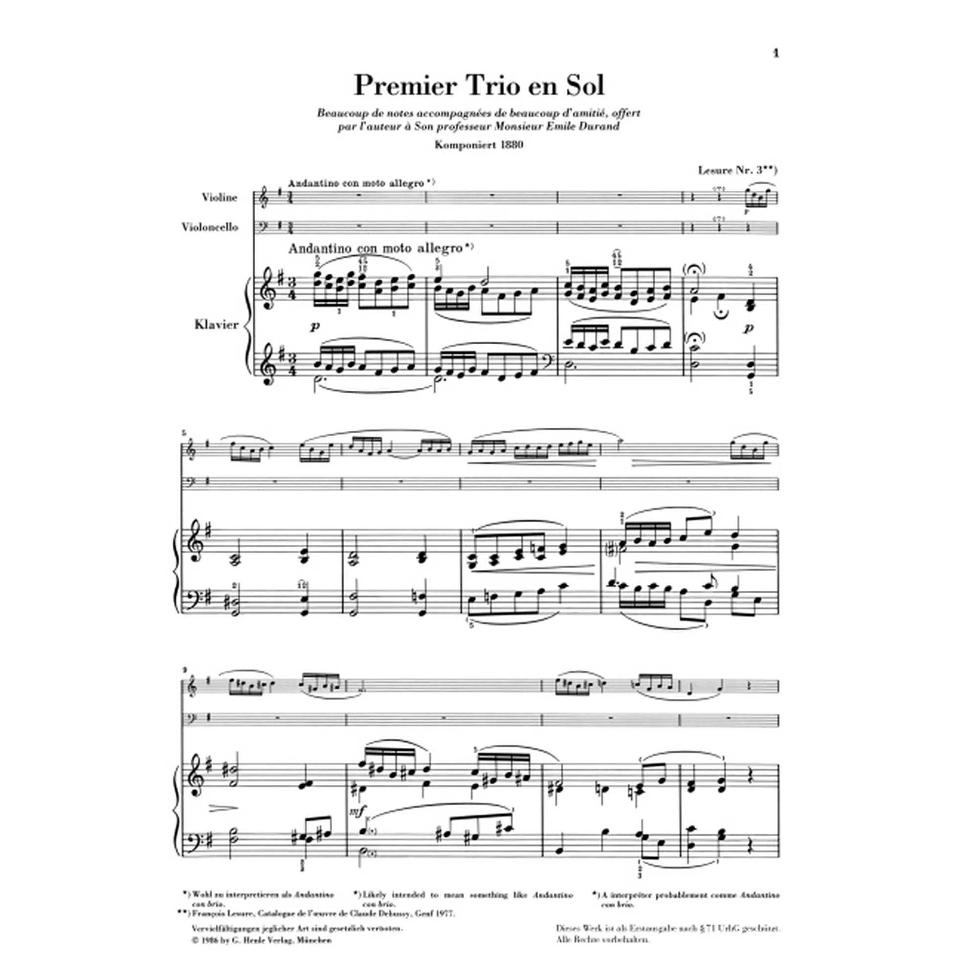 Klaviertrio in G