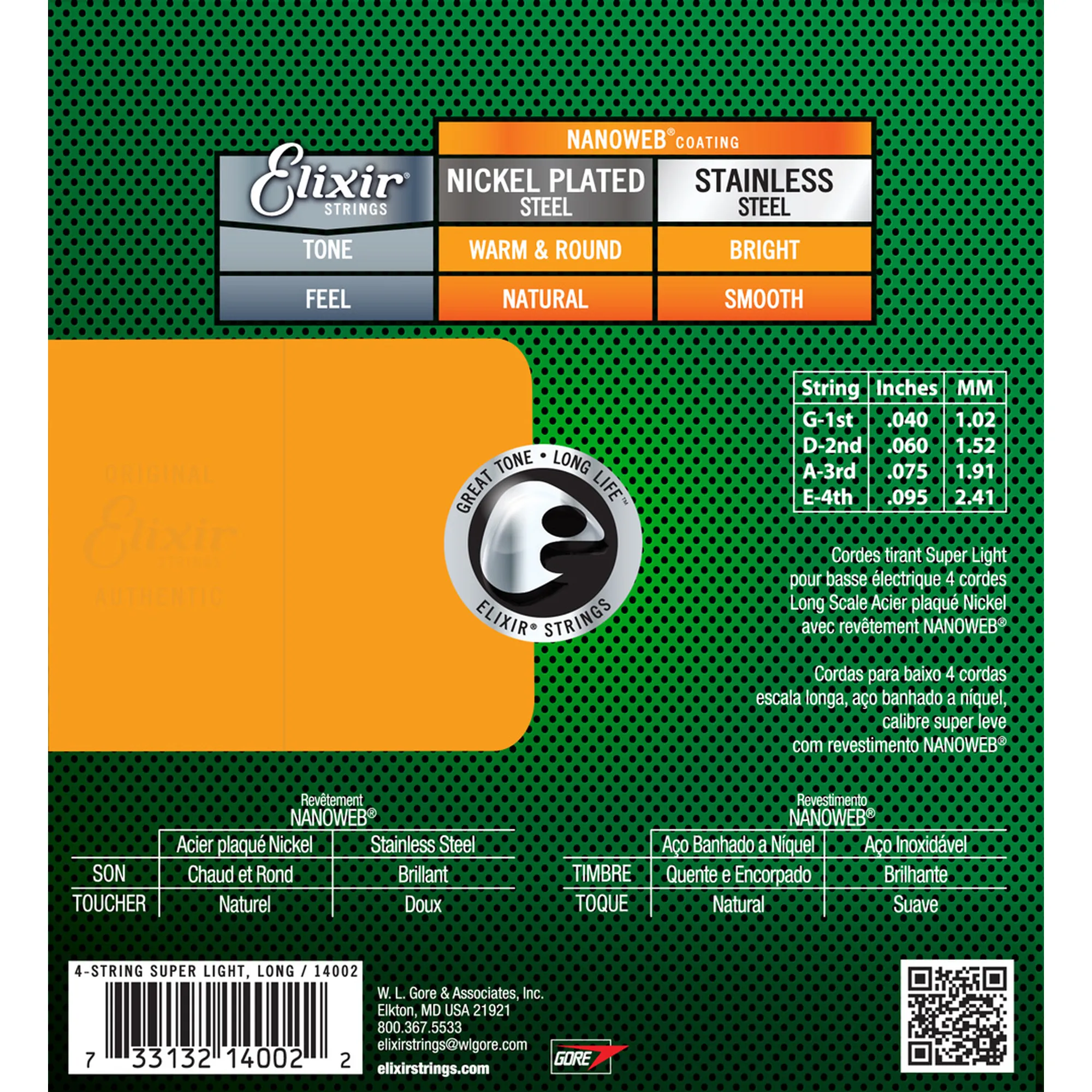 Elixir 14002 Nanoweb Super Light Long Scale