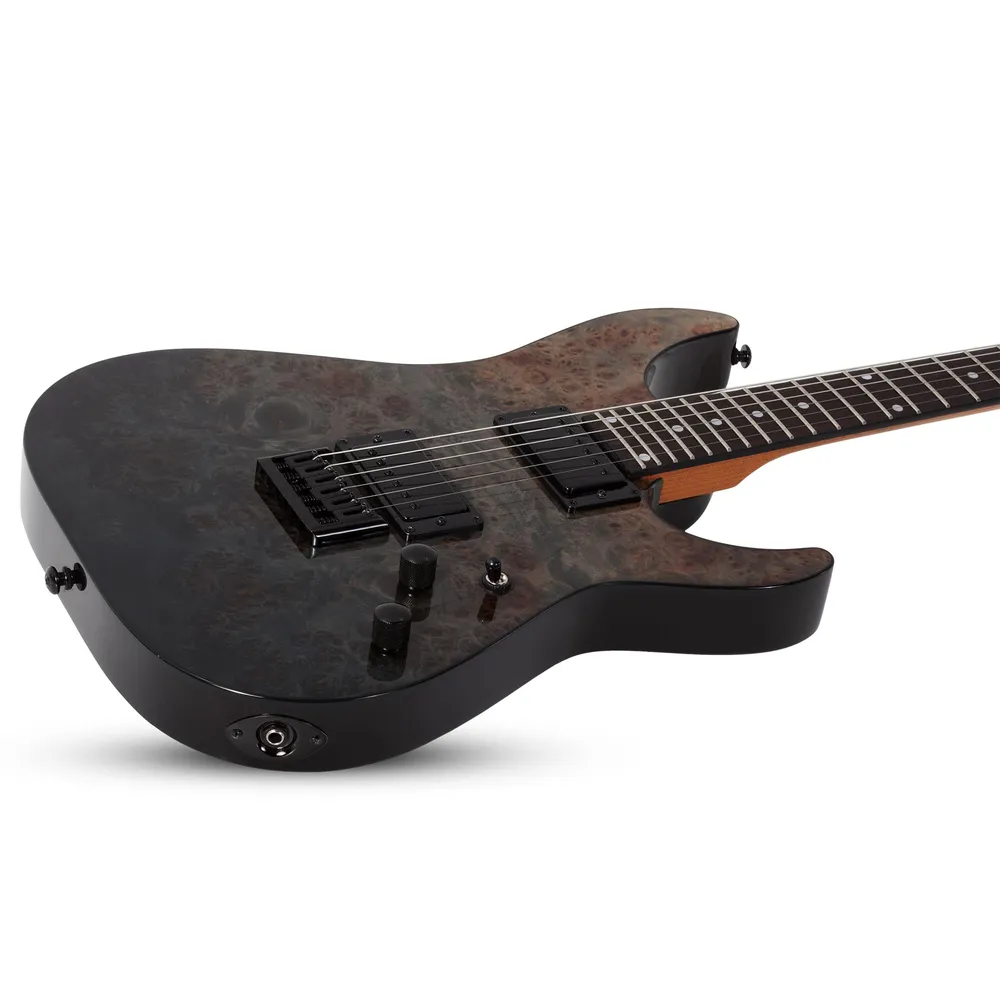 Schecter C-1 Standard - Black Fade Burst Burl