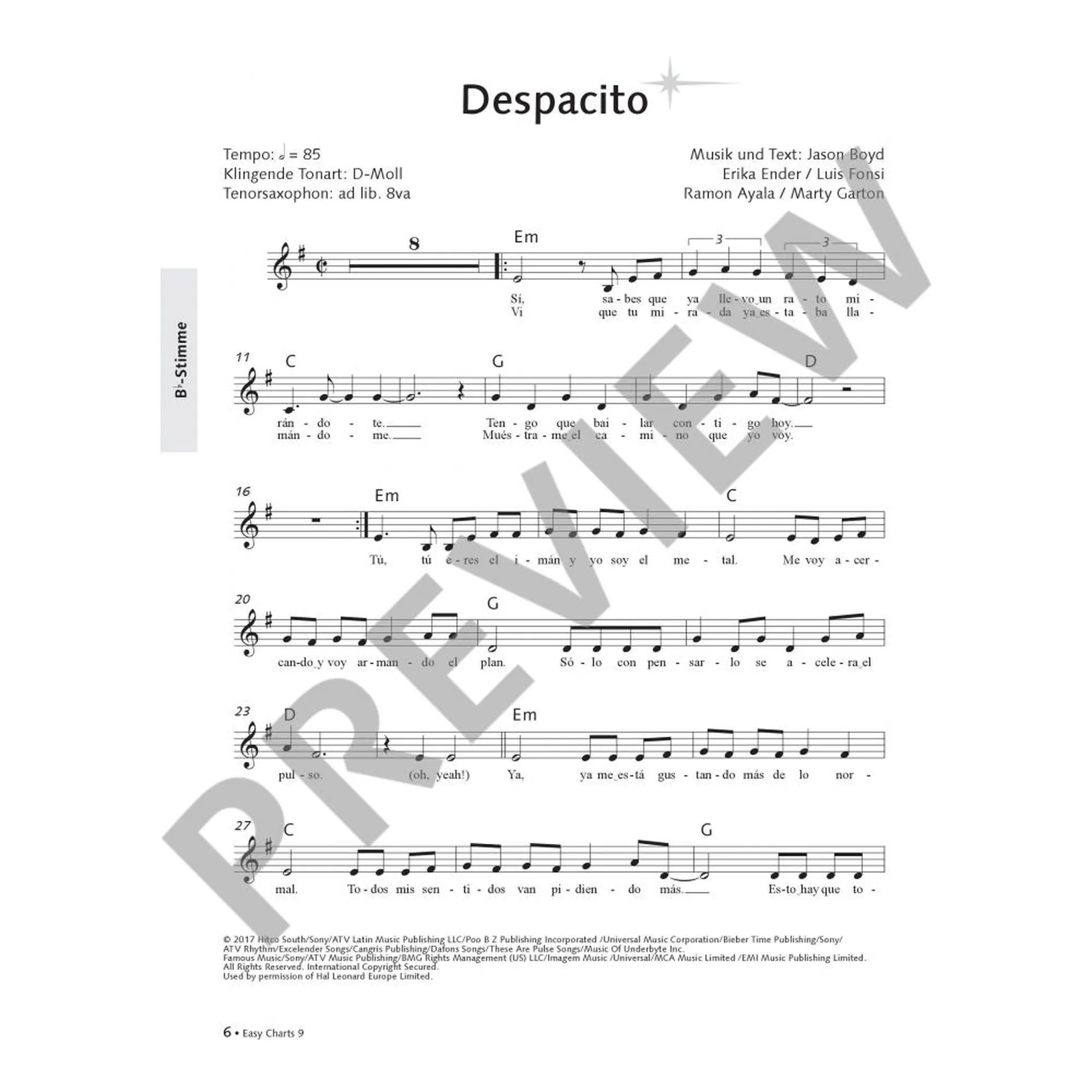 Easy Charts Playalong Band 9