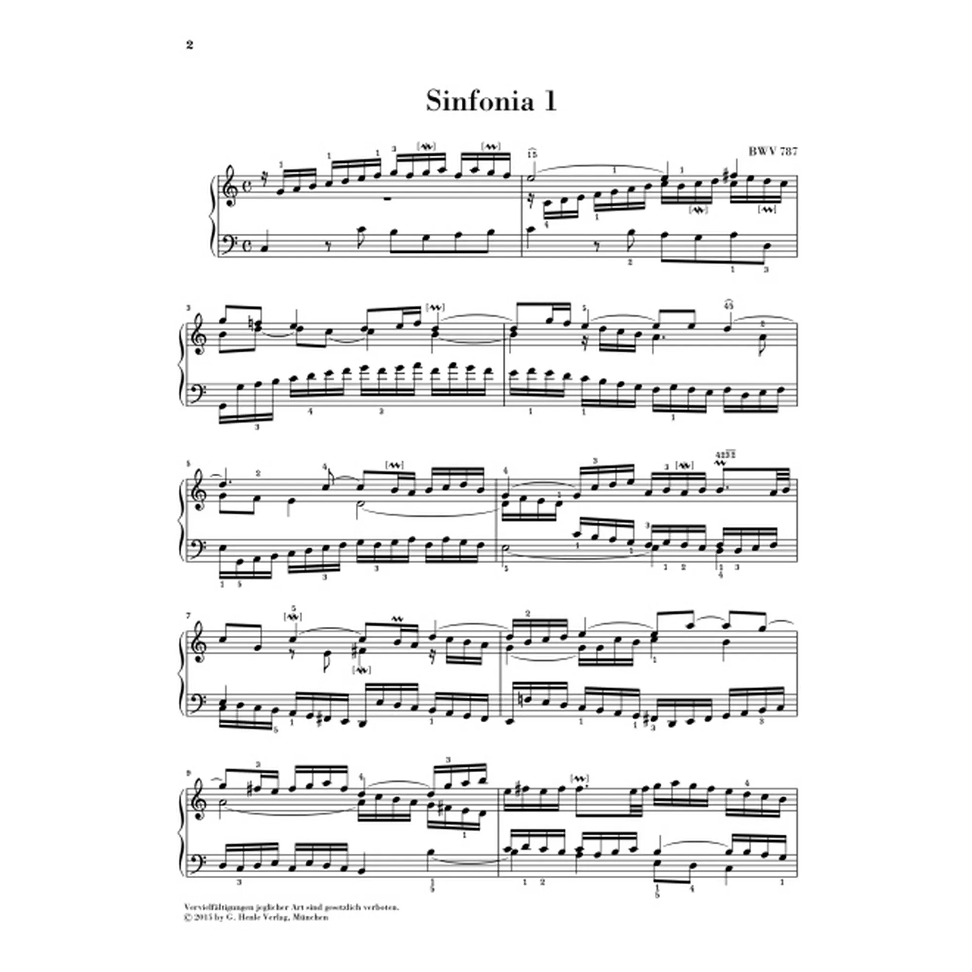 Sinfonien (dreistimmige Inventionen) BWV 787-801