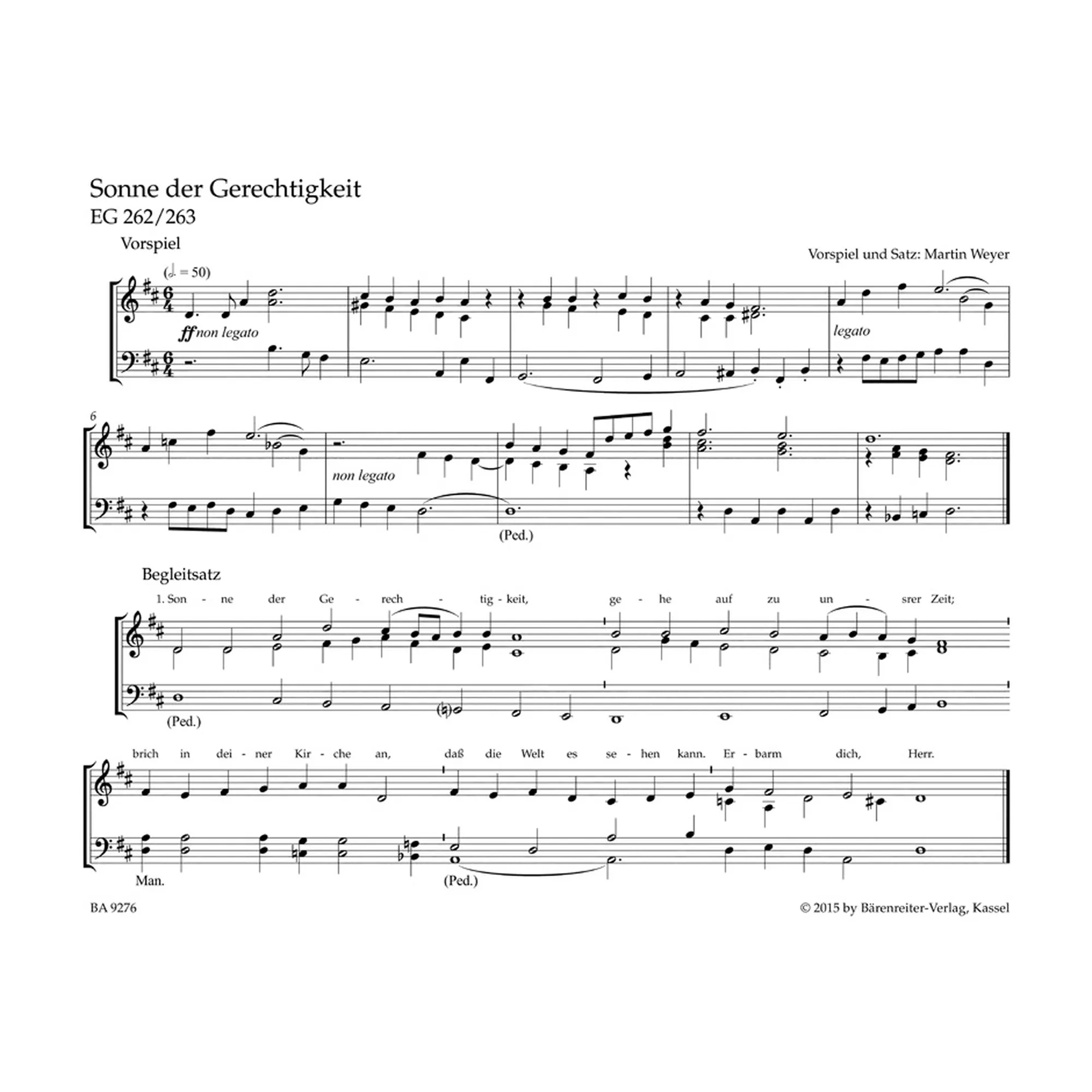 Kleine Choralvorspiele + Begleitsätze zu den Liedern des EG 6