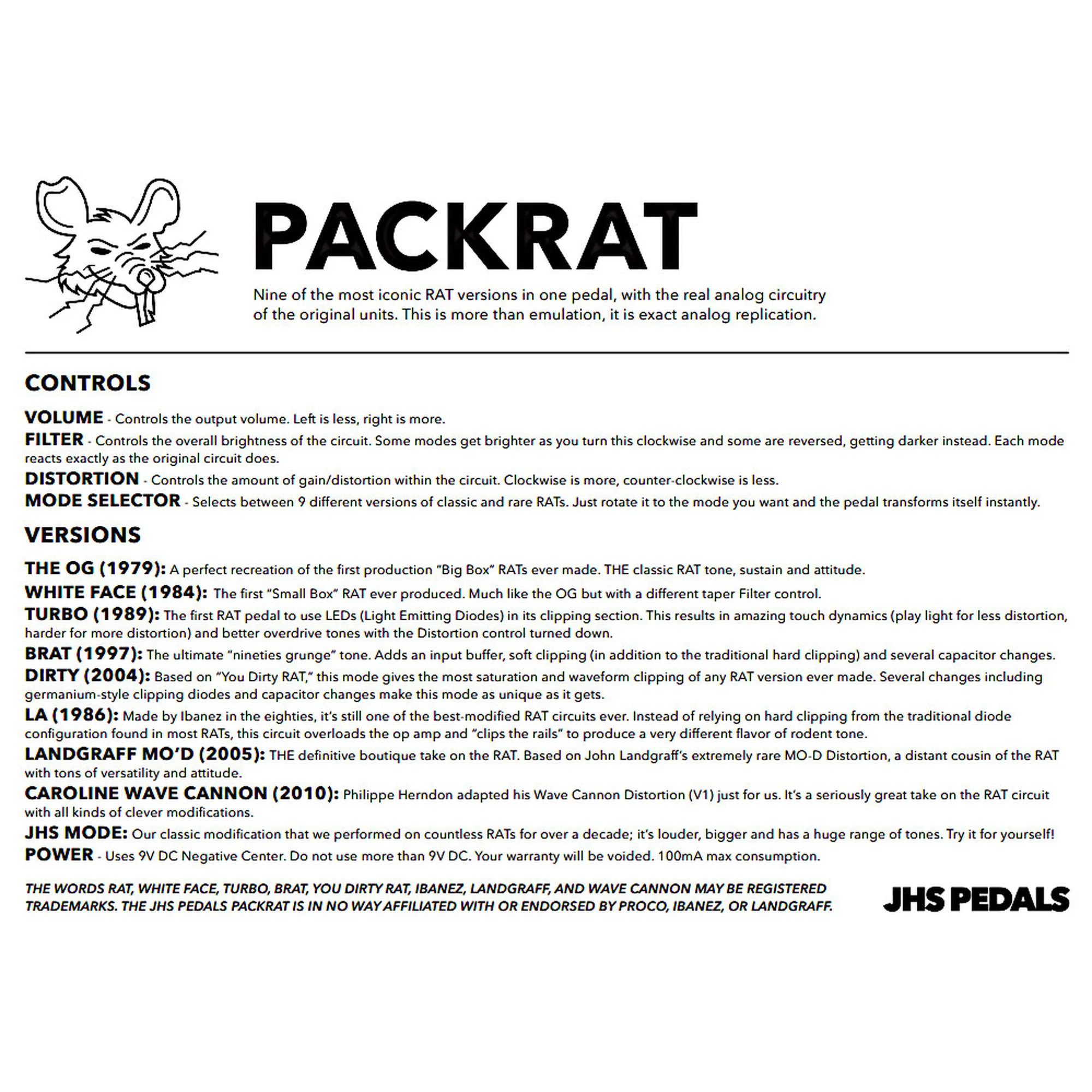 JHS Pedals PackRat