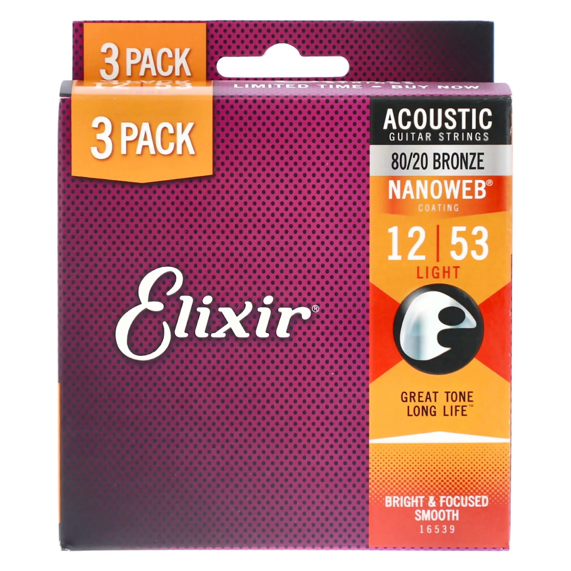 Elixir Nanoweb 80/20 Light 3-Pack