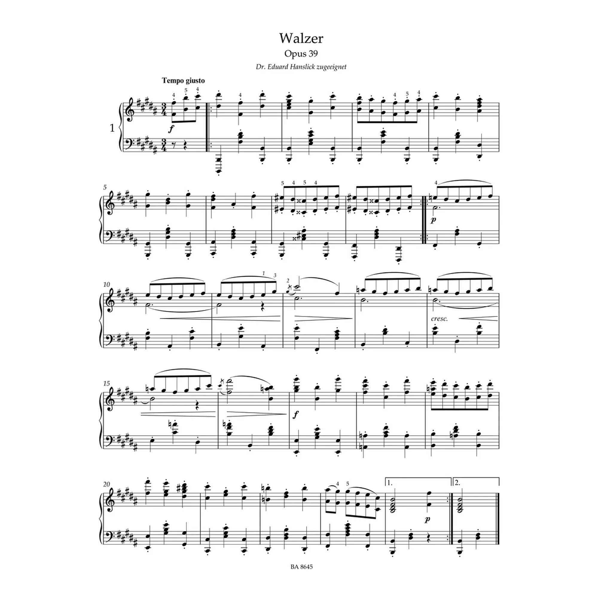 Ausgewählte Klavierstücke - Brahms