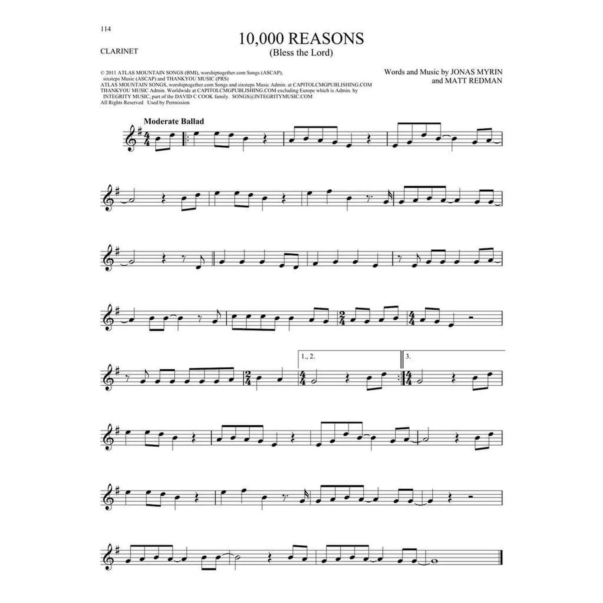 101 Worship Songs for Clarinet