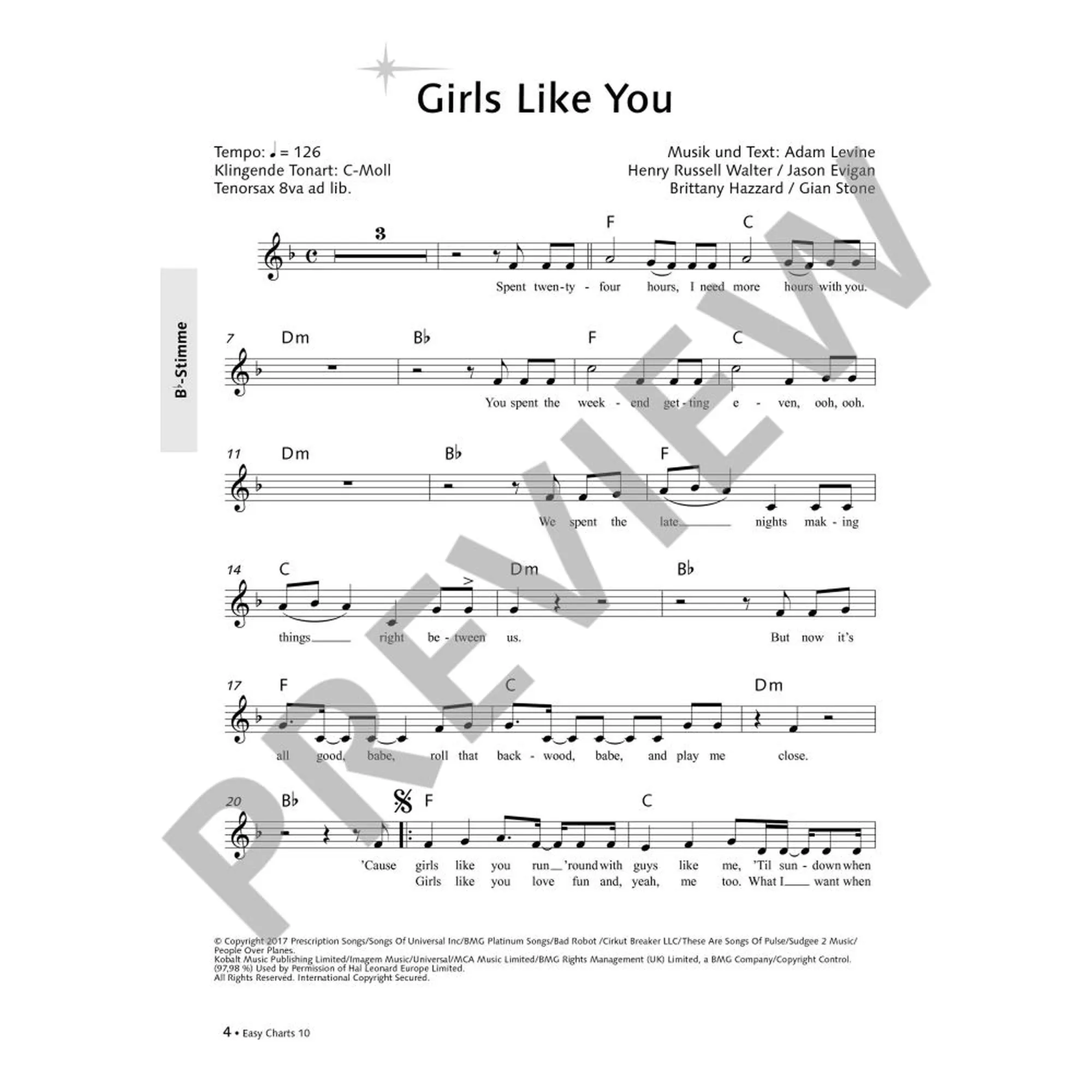 Easy Charts Playalong Band 10