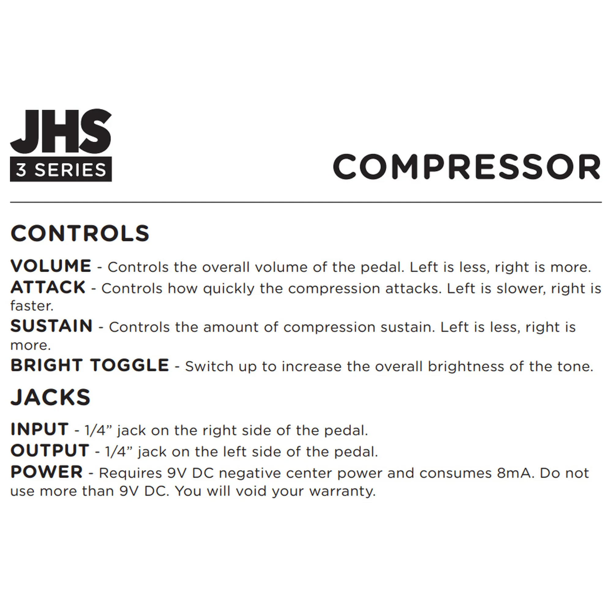 JHS Pedals 3 Series Compressor