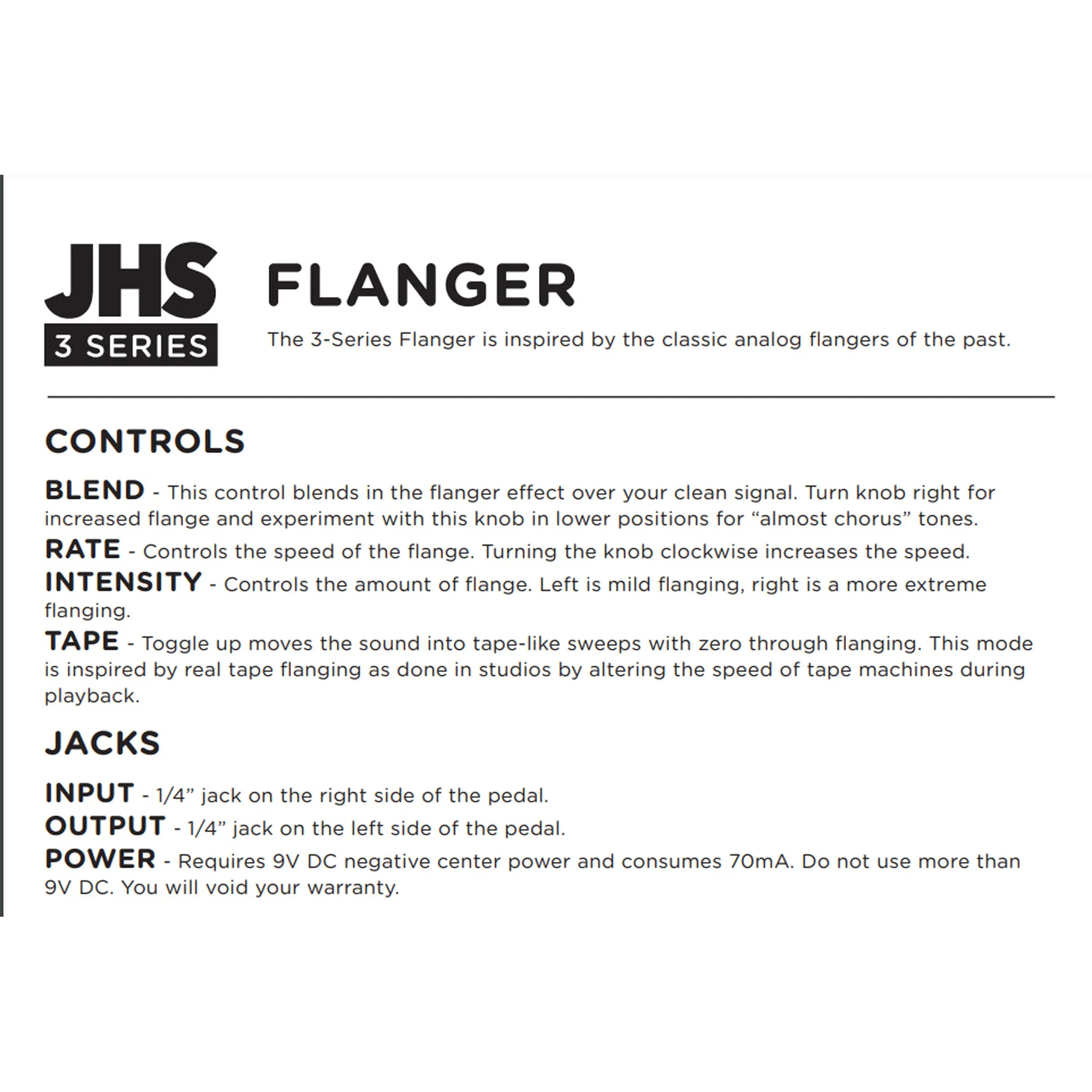 JHS Pedals 3 Series Flanger