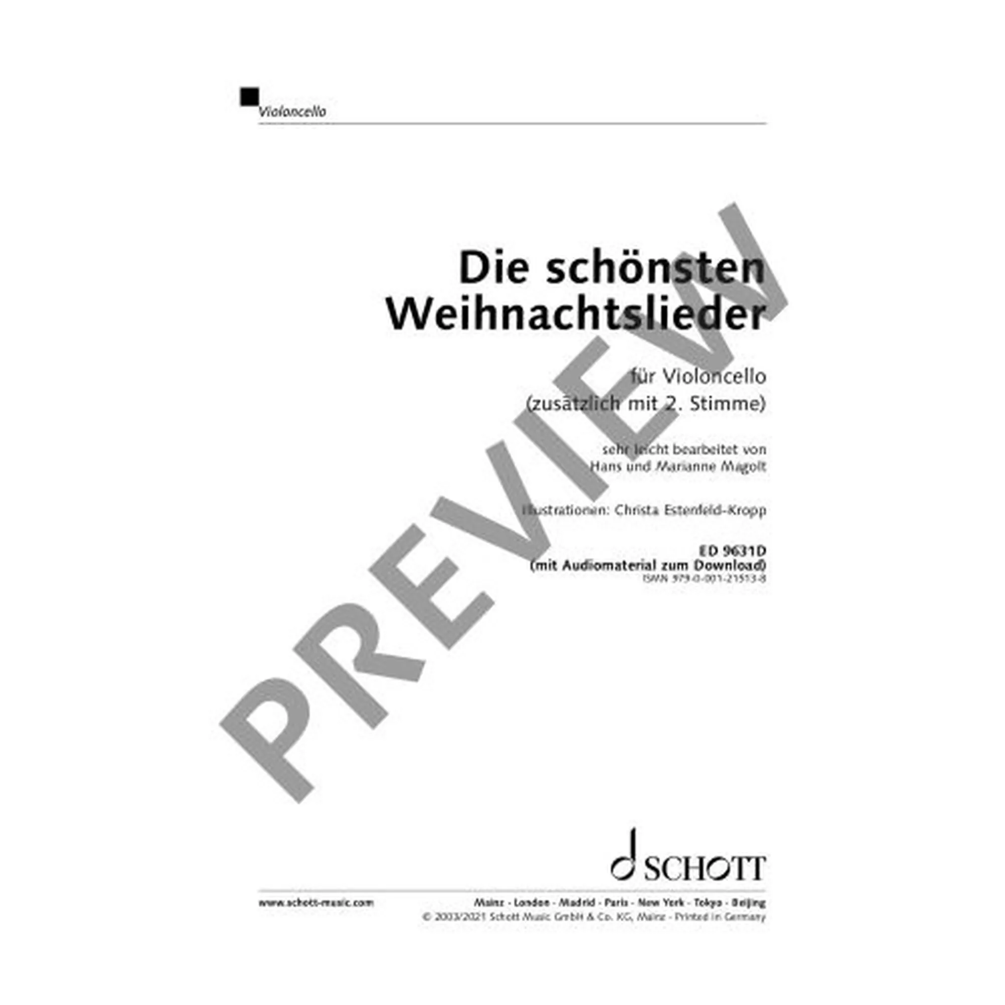 Die schönsten Weihnachtslieder für Violoncello
