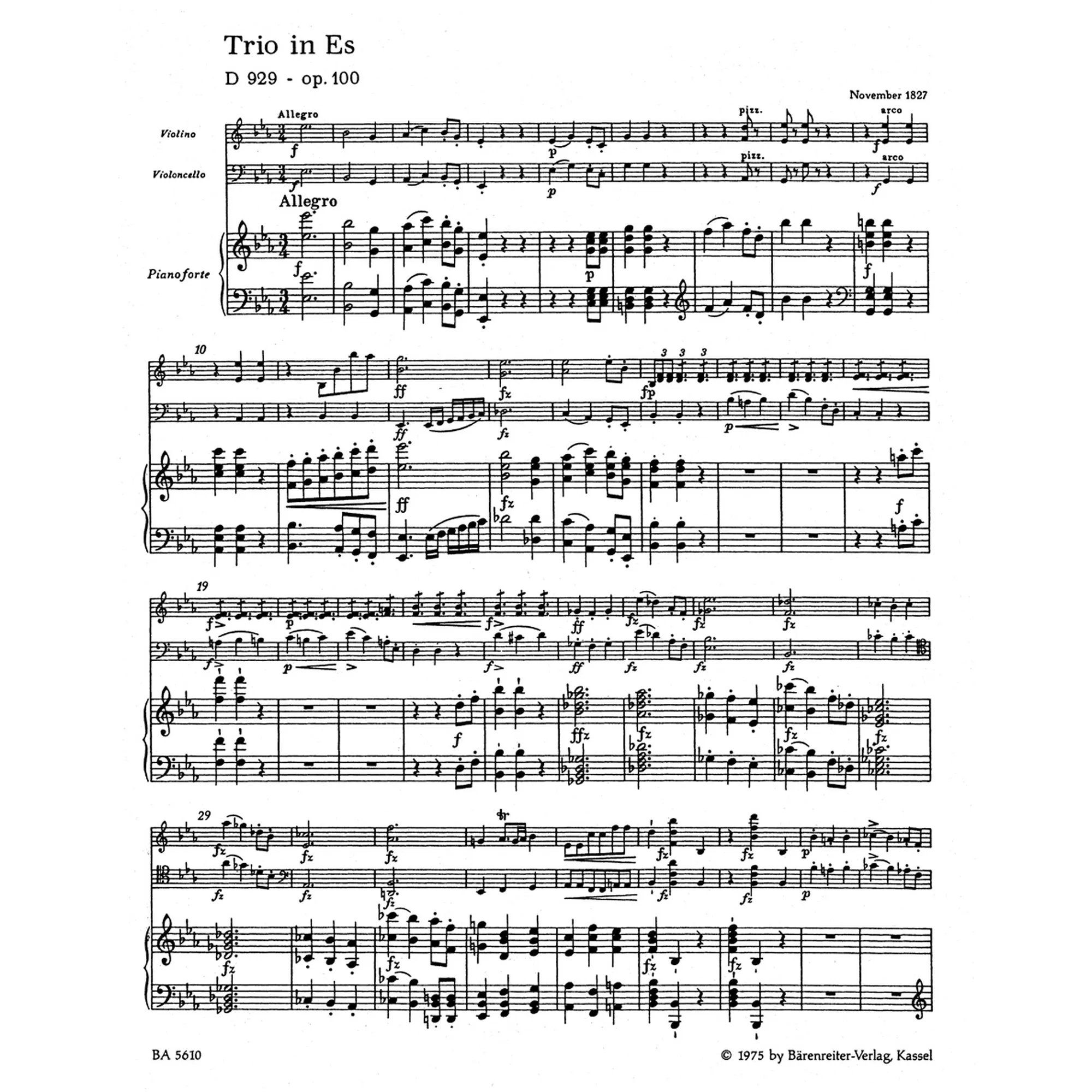 Trio Es-Dur op. 100 D929