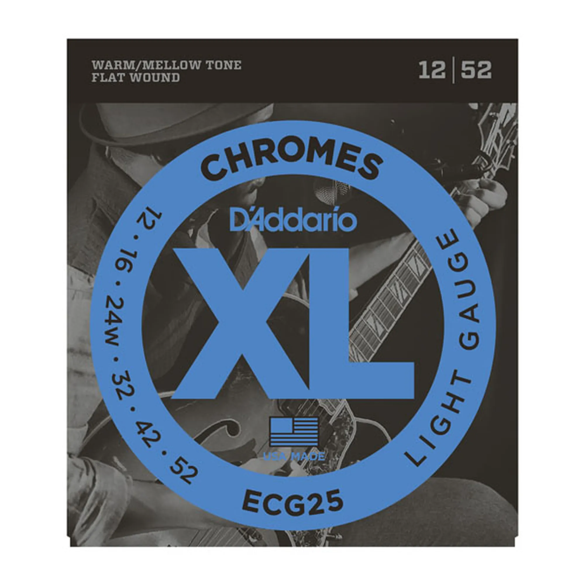 D´Addario ECG25 Flat Wound Light