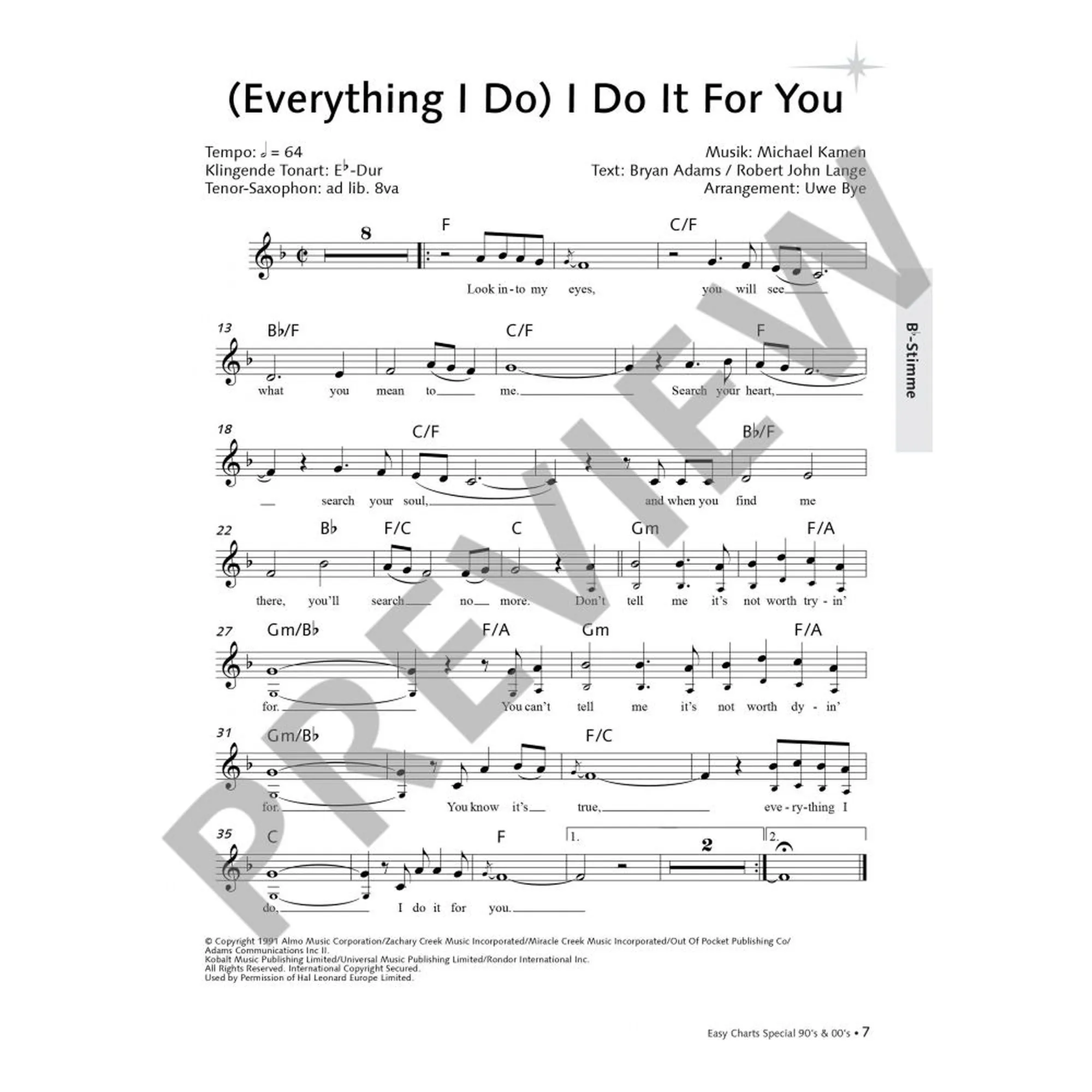 Easy Charts Playalong Sonderband - Special 90's & 00's