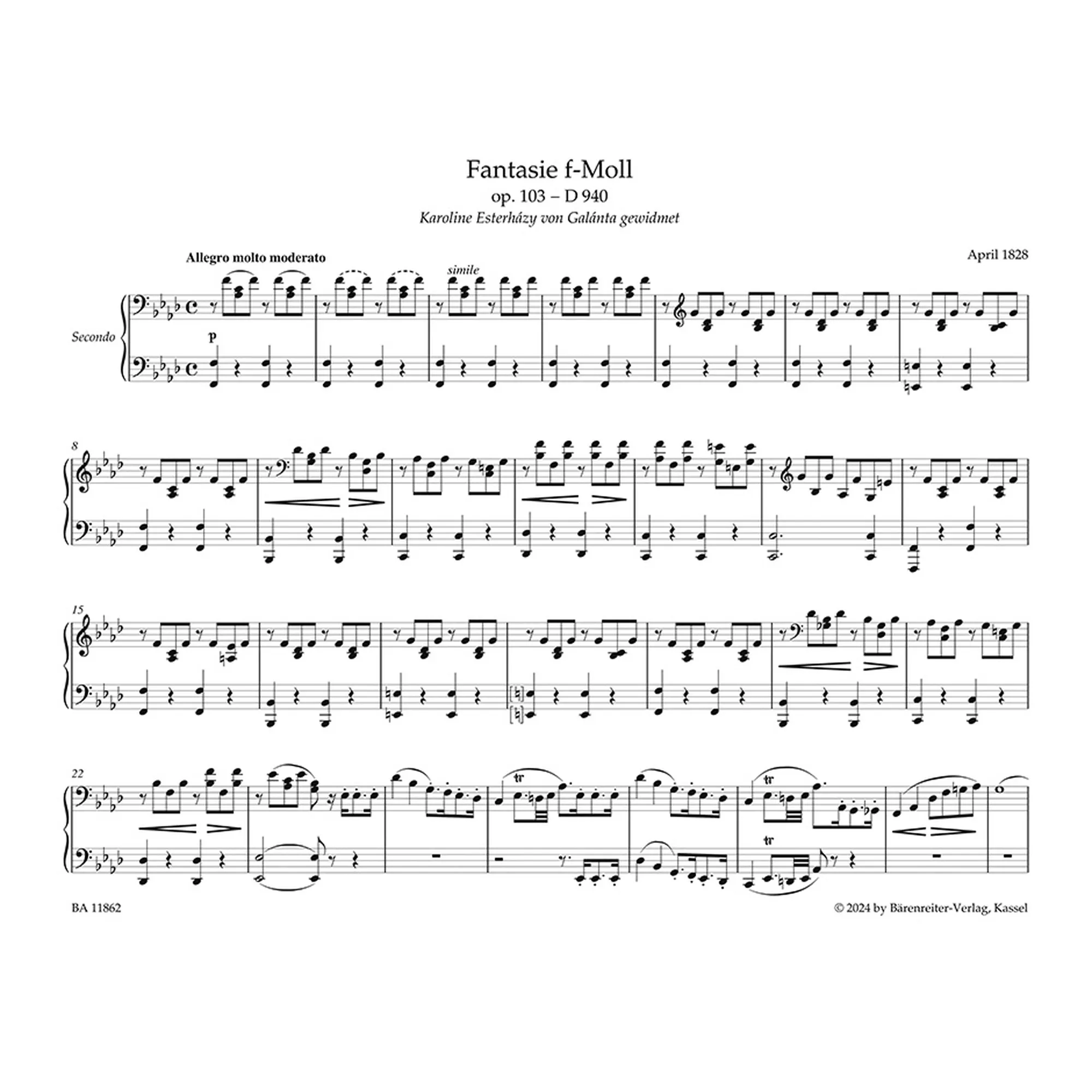 Fantasie f-Moll op. 103 D 940