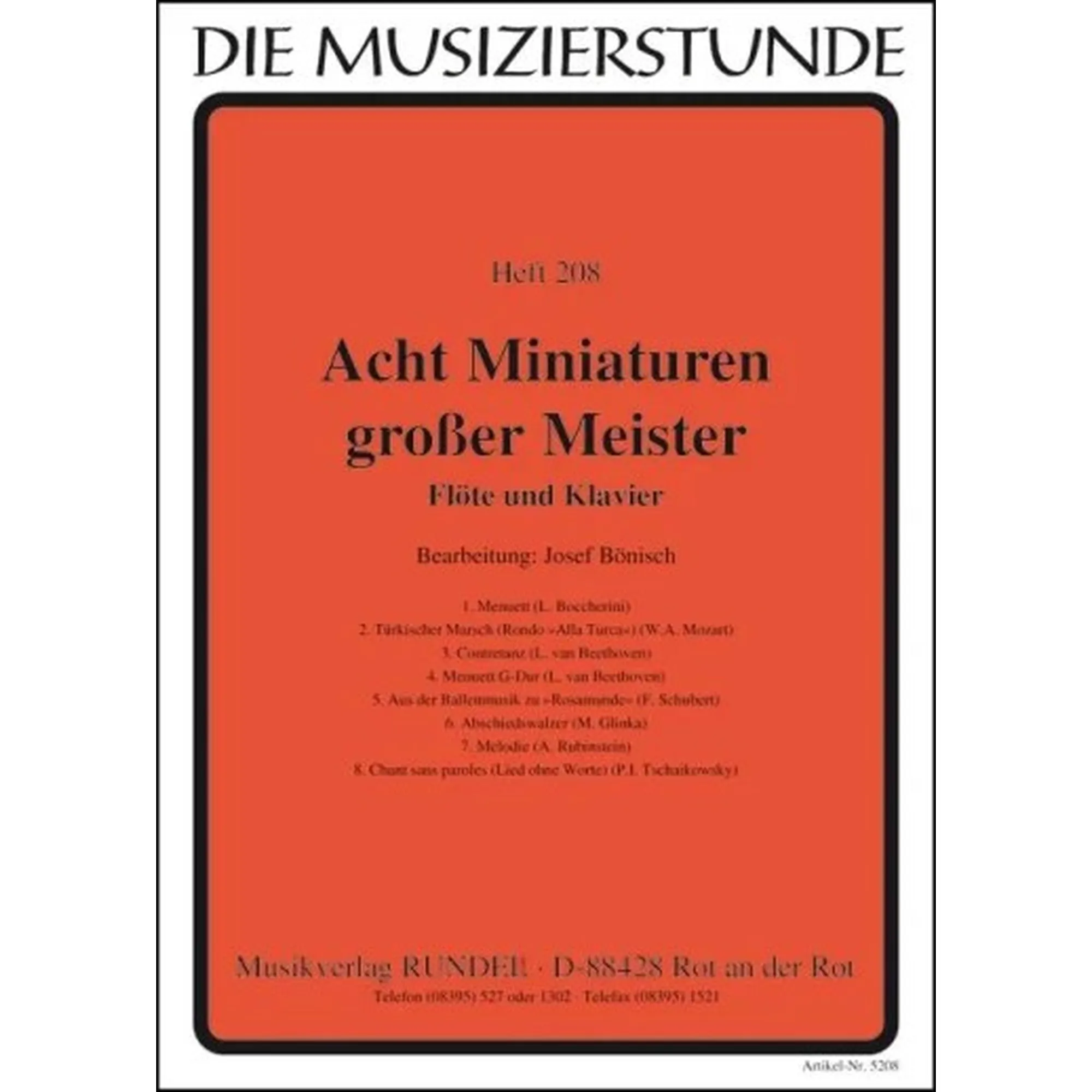 Acht Miniaturen großer Meister