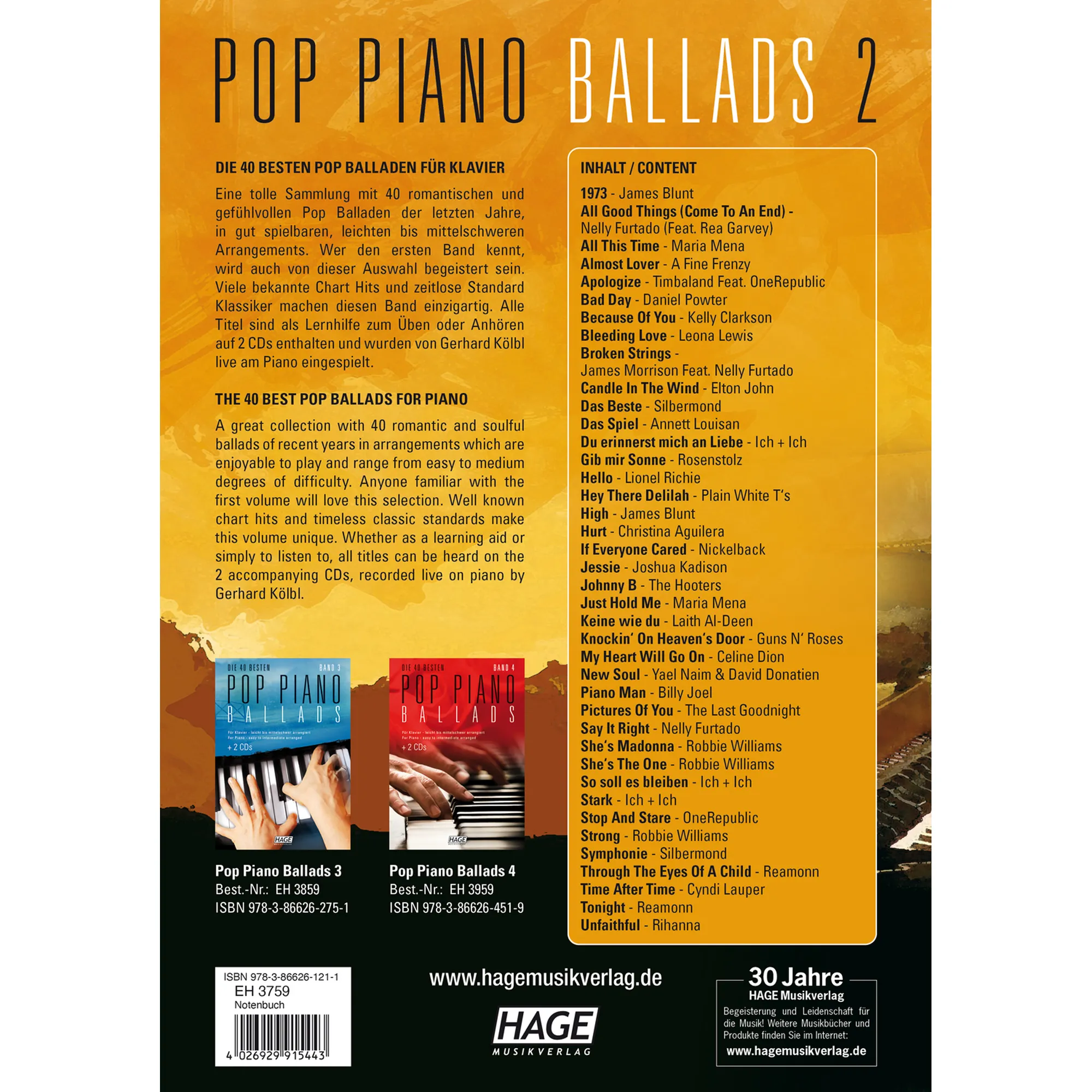 Pop Piano Ballads 2