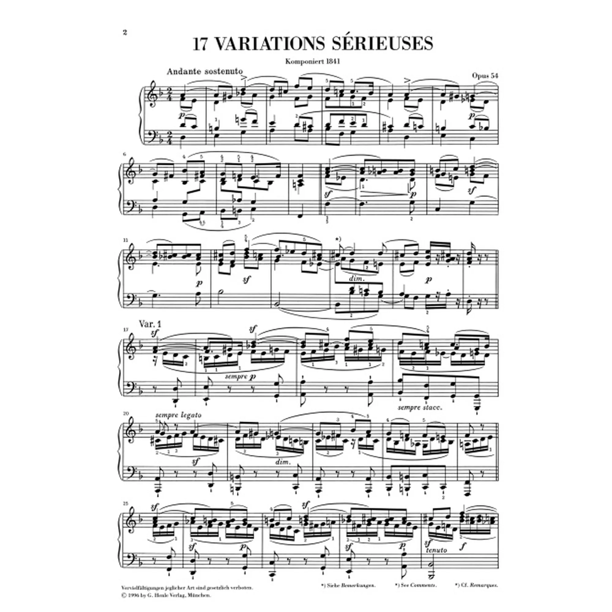 Variations serieuses op. 54