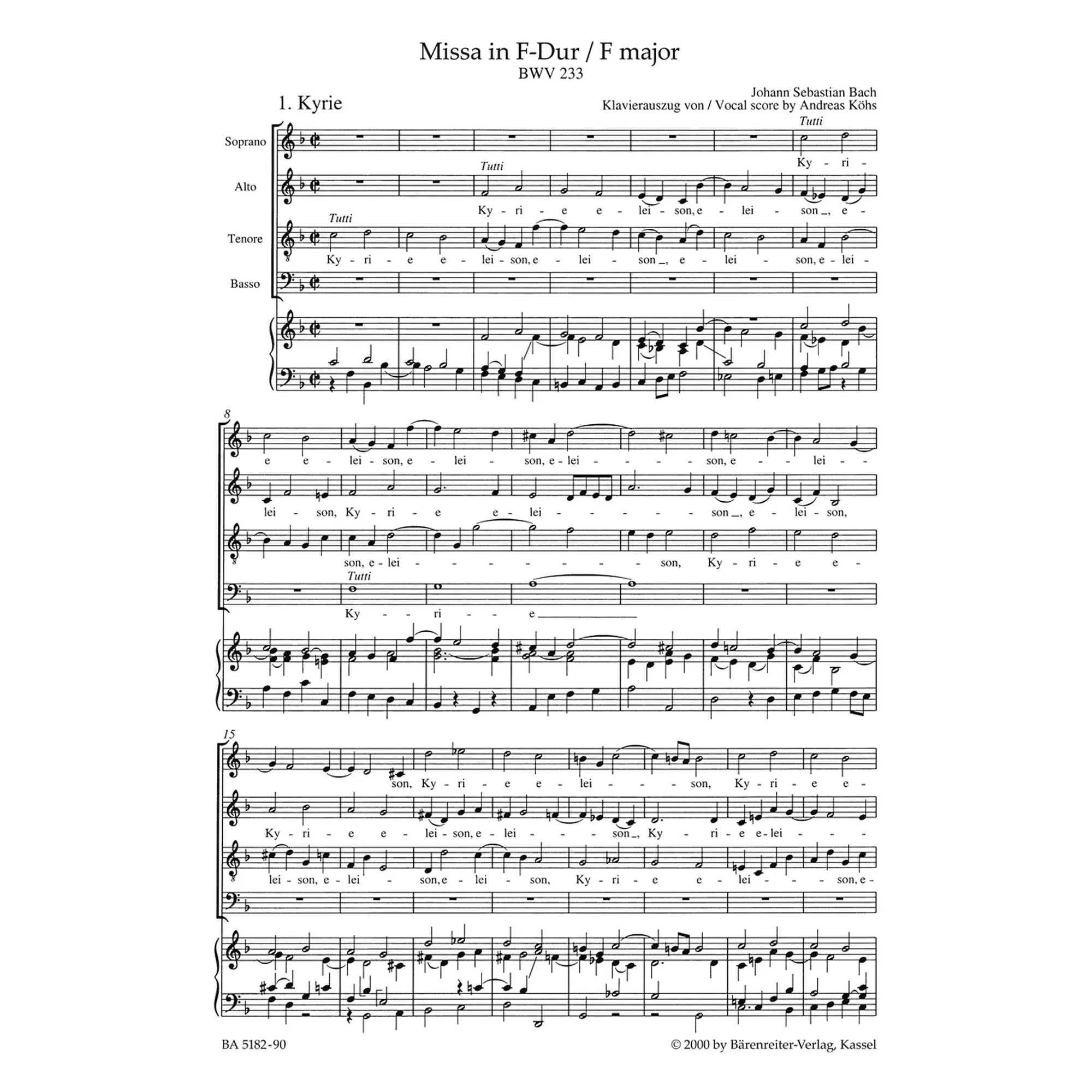 Messe F-Dur BWV 233