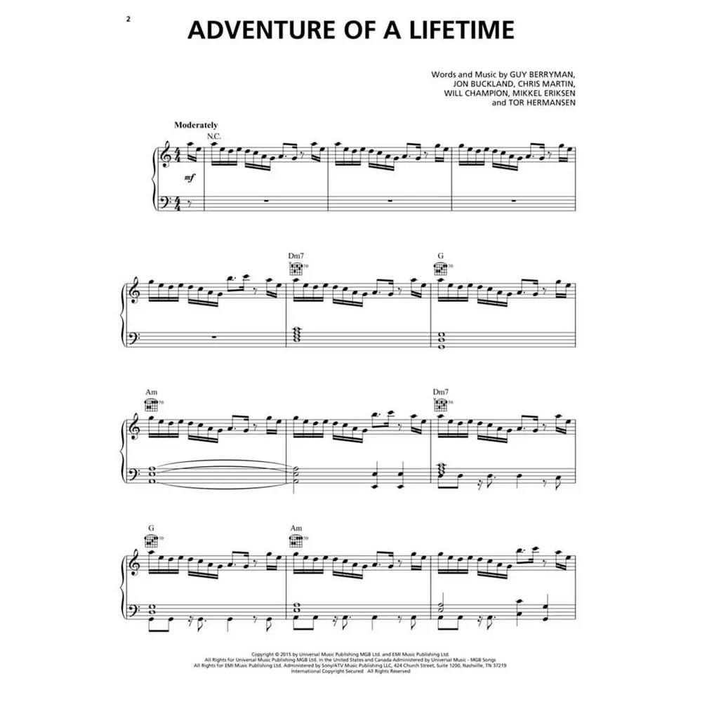 Coldplay Sheet Music Collection