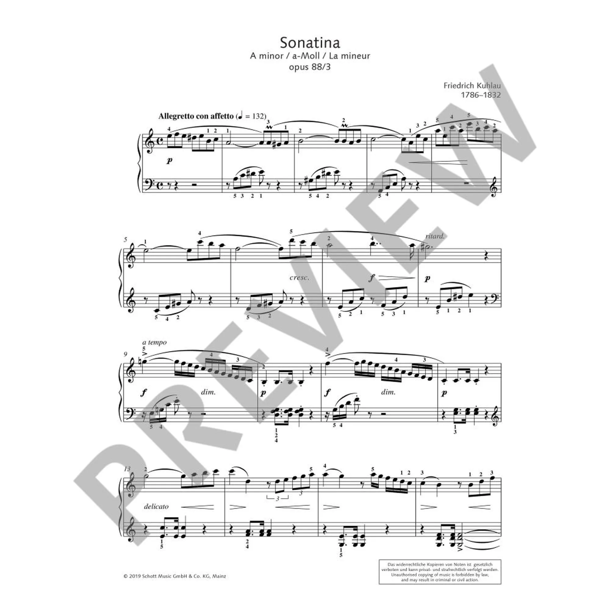 Sonatine a-moll op 88/3